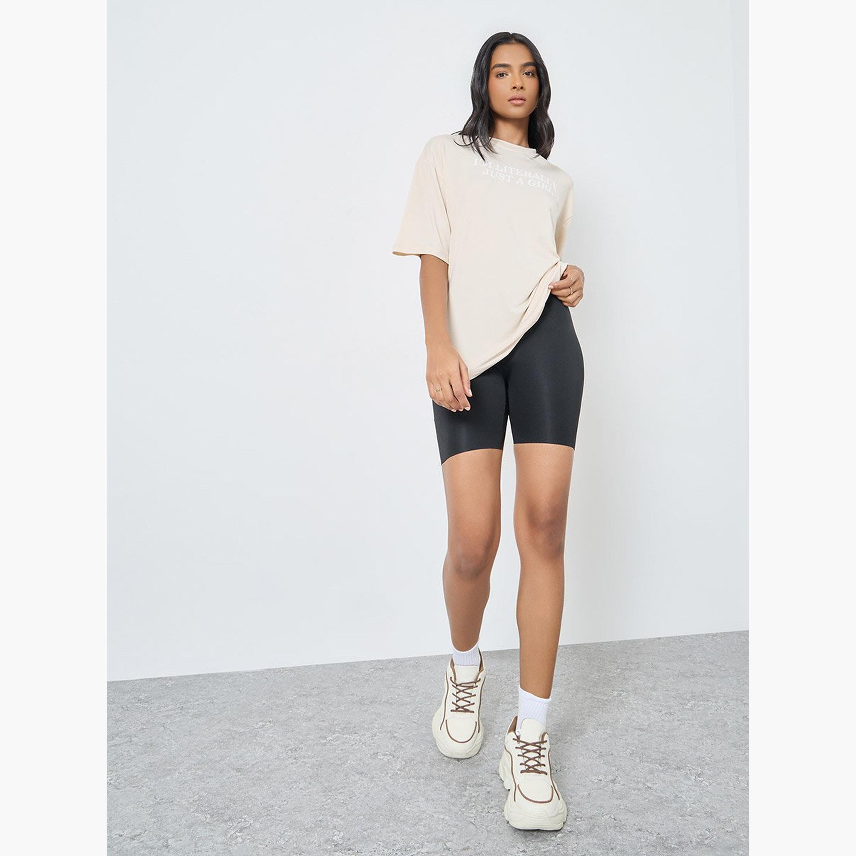 Take Two Cream Slogan Print Oversized T-Shirt-women-clothing-tshirts-image-2