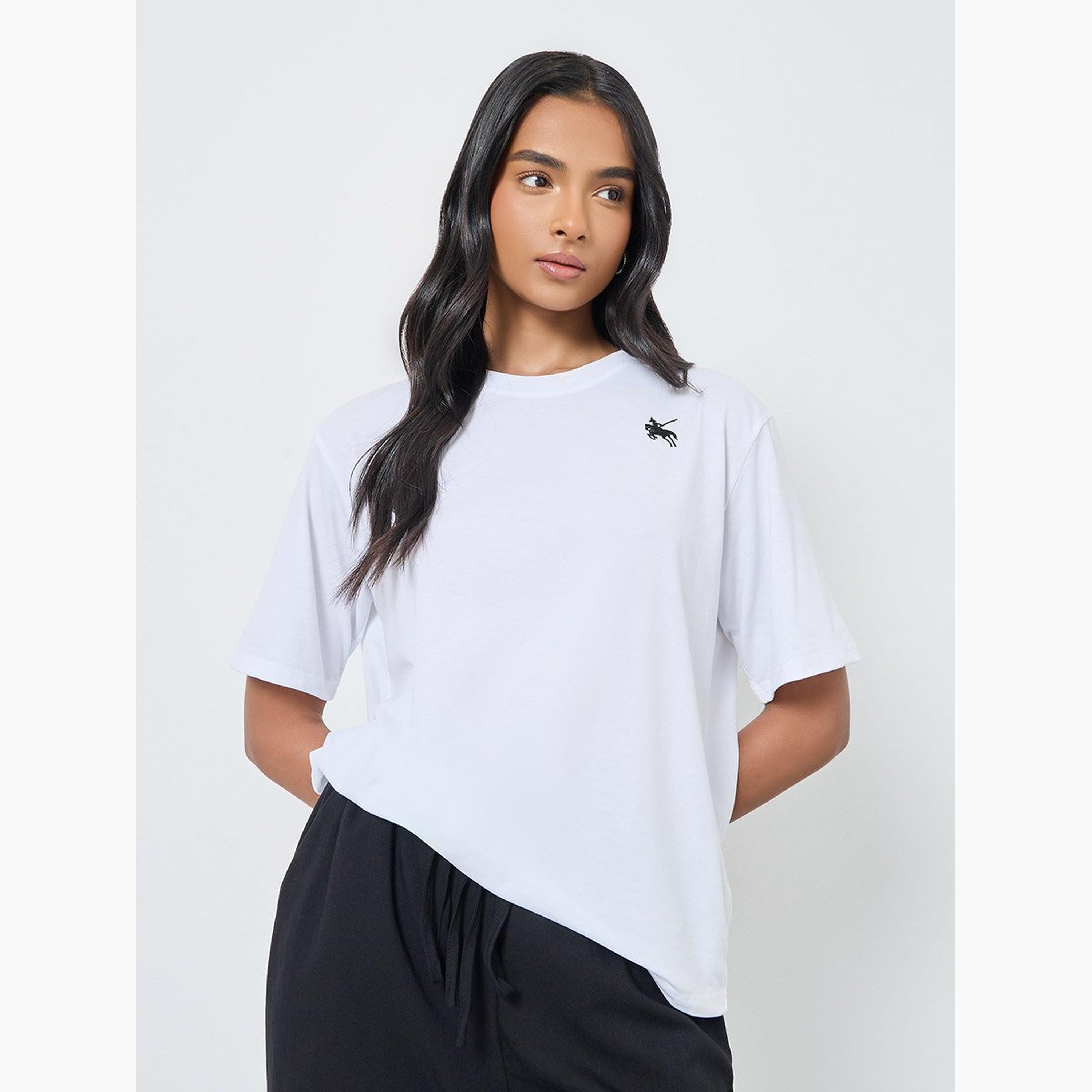 Take Two Women White Embroidered Cotton T-Shirt-women-clothing-tshirts-image-1