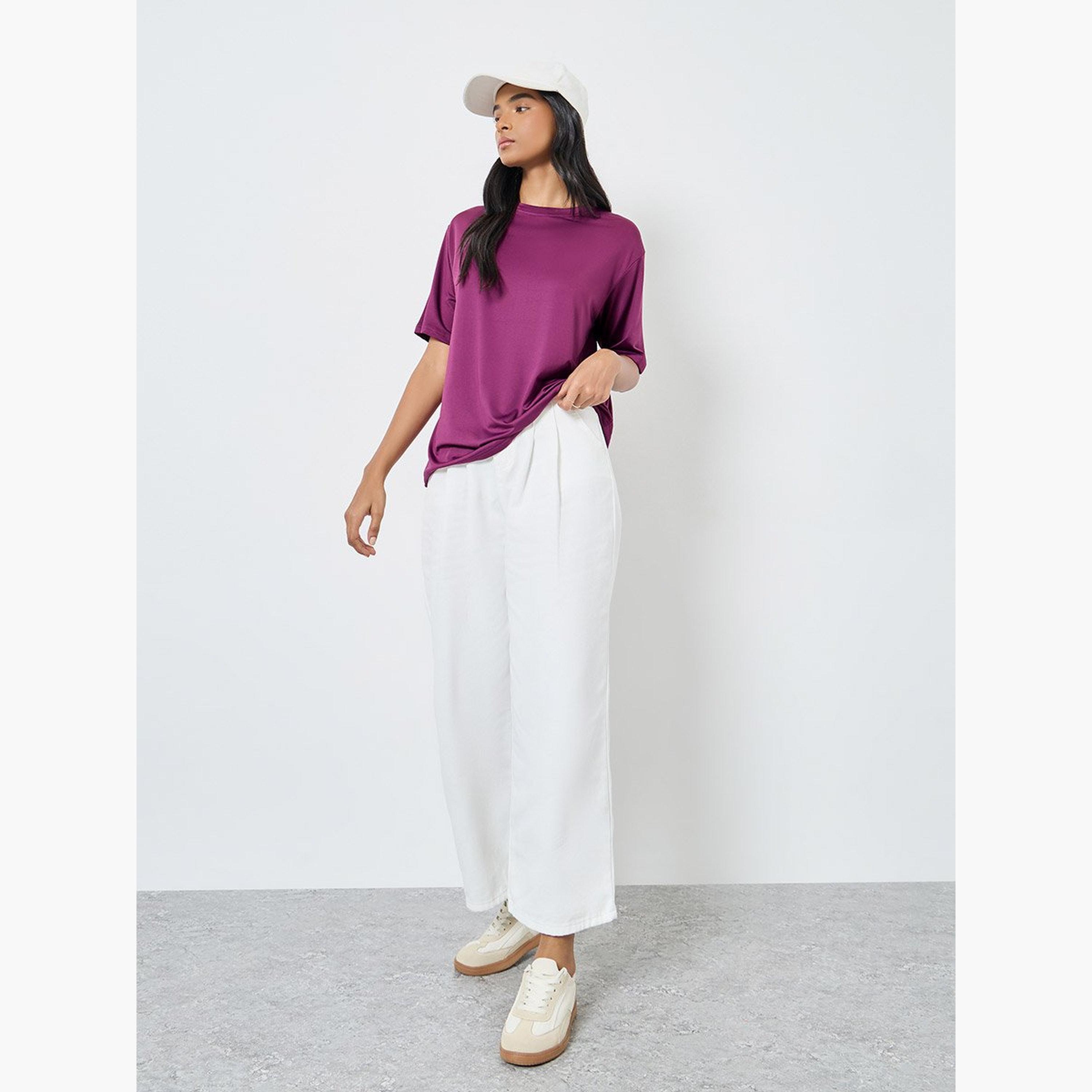 Take Two Women Purple Oversized T-Shirt-women-clothing-tshirts-image-2