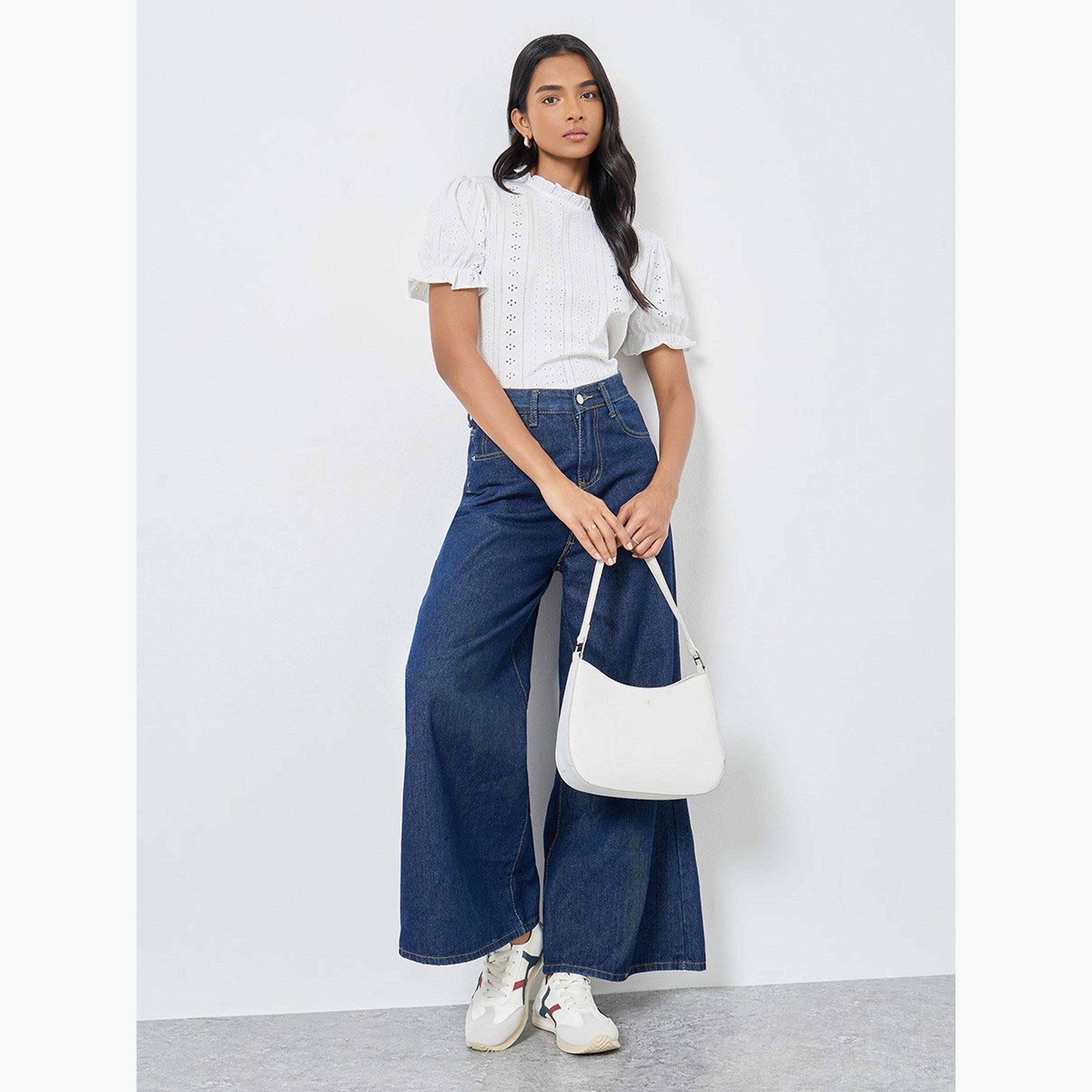 Take Two White Schiffli Puff Sleeve Blouse-women-clothing-shirtsandblouses-blouses-image-2