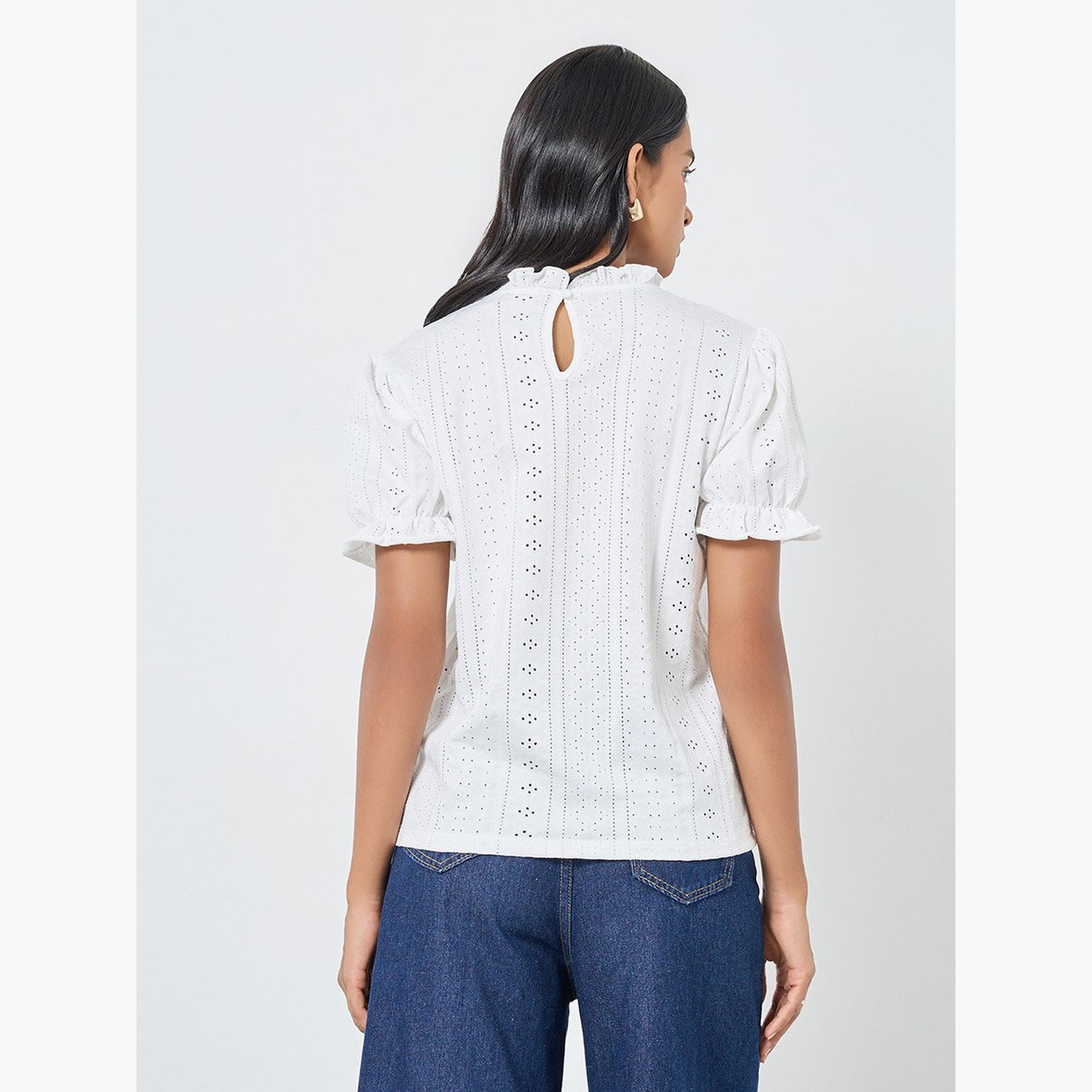 Take Two White Schiffli Puff Sleeve Blouse-women-clothing-shirtsandblouses-blouses-image-5