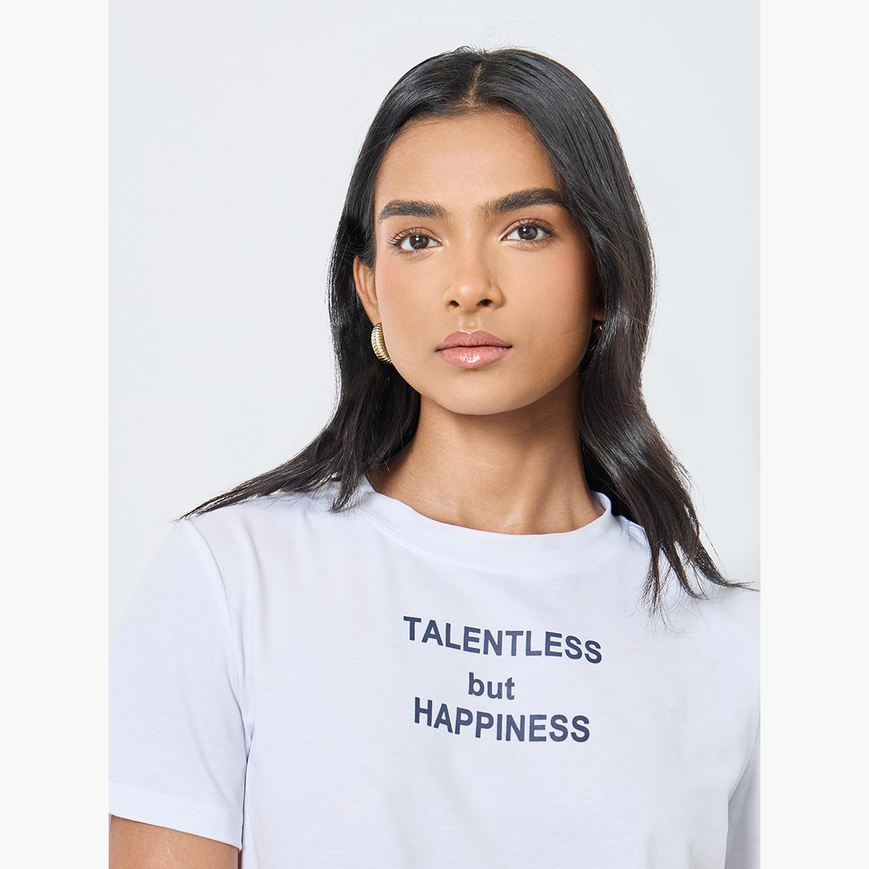 Take Two Women White Slogan Print T-Shirt-women-clothing-tshirts-image-4
