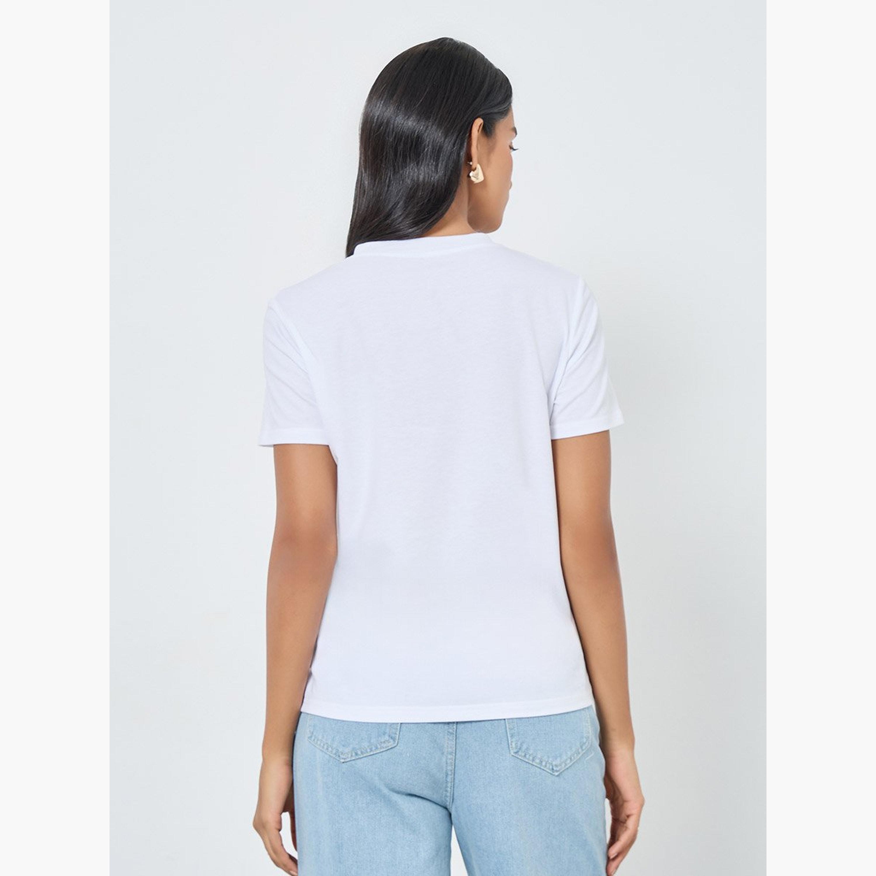 Take Two White Regular Fit Slogan T-Shirt-women-clothing-tshirts-image-5