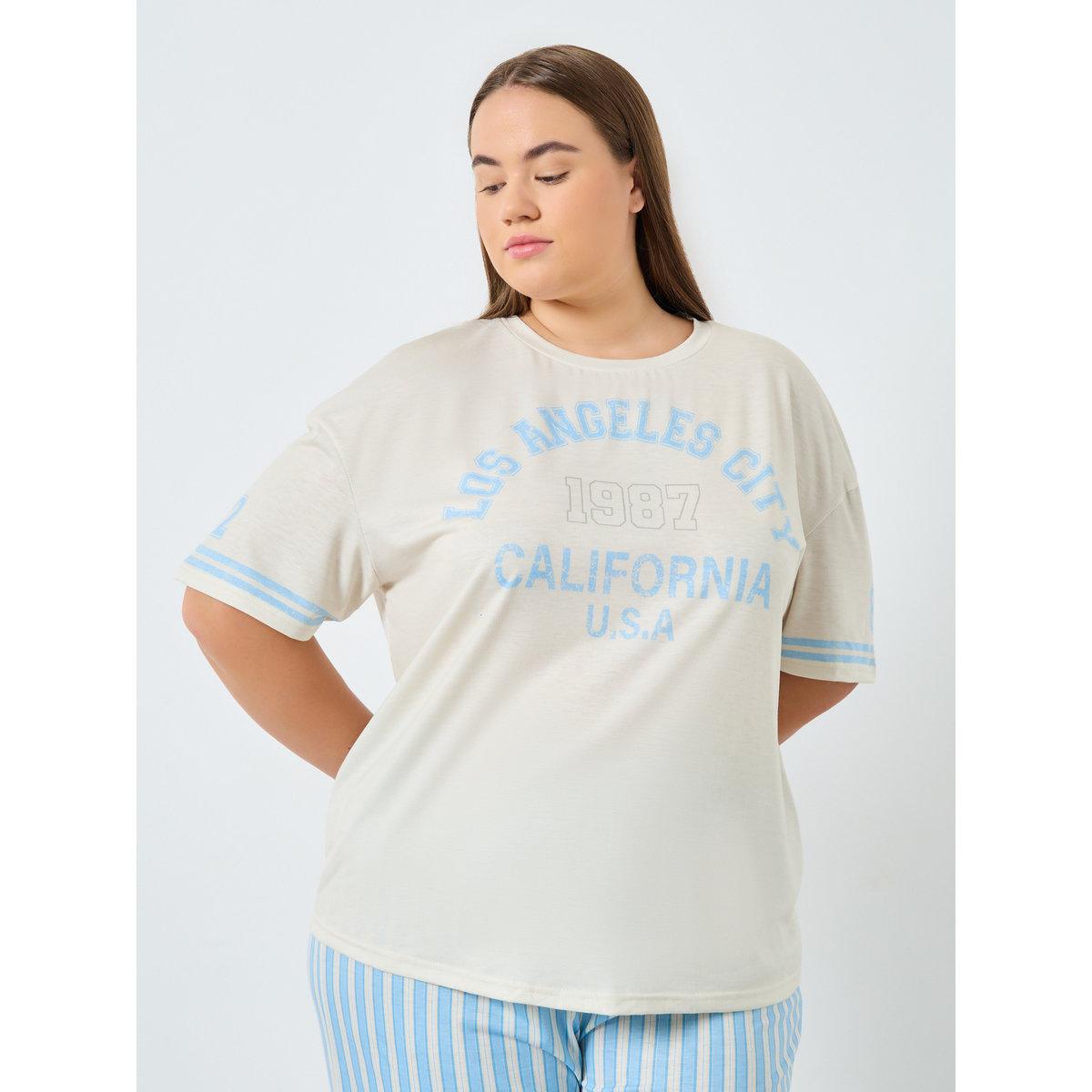 Styli Plus Size Striped T-Shirt and Pyjama Set-women-clothing-nightwear-pyjamas-longsets-image-2