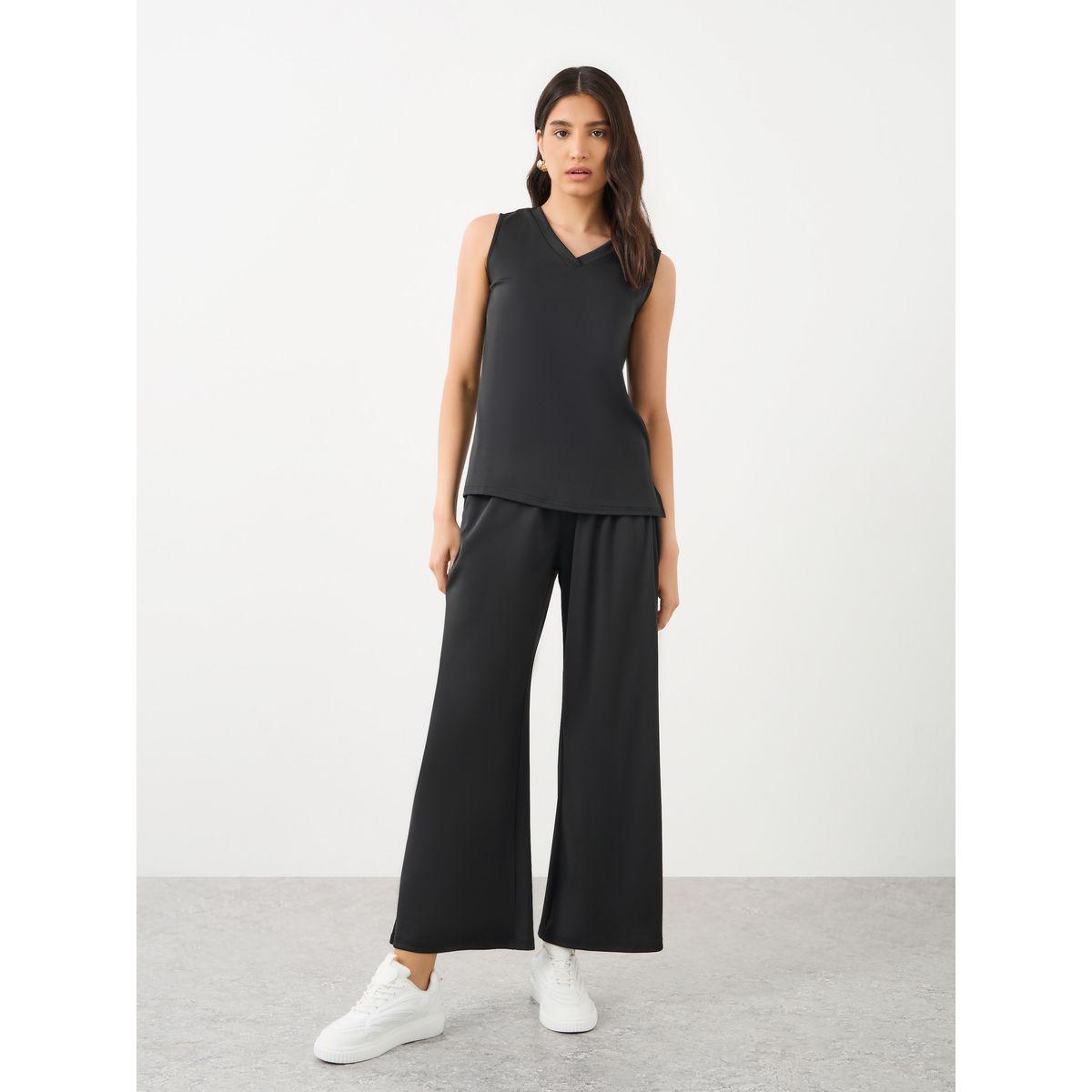 طقم منسق من بنطال وبلوزة بدون أكمام-women-clothing-coordsets-image-2