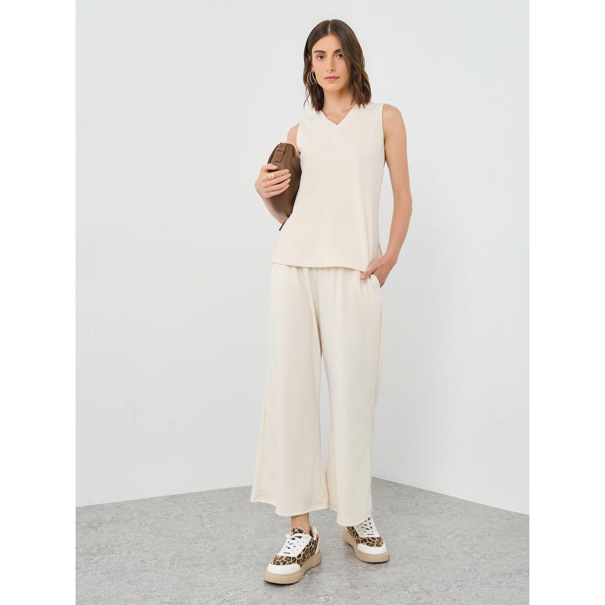 طقم منسق من بنطال وبلوزة بدون أكمام-women-clothing-coordsets-image-2