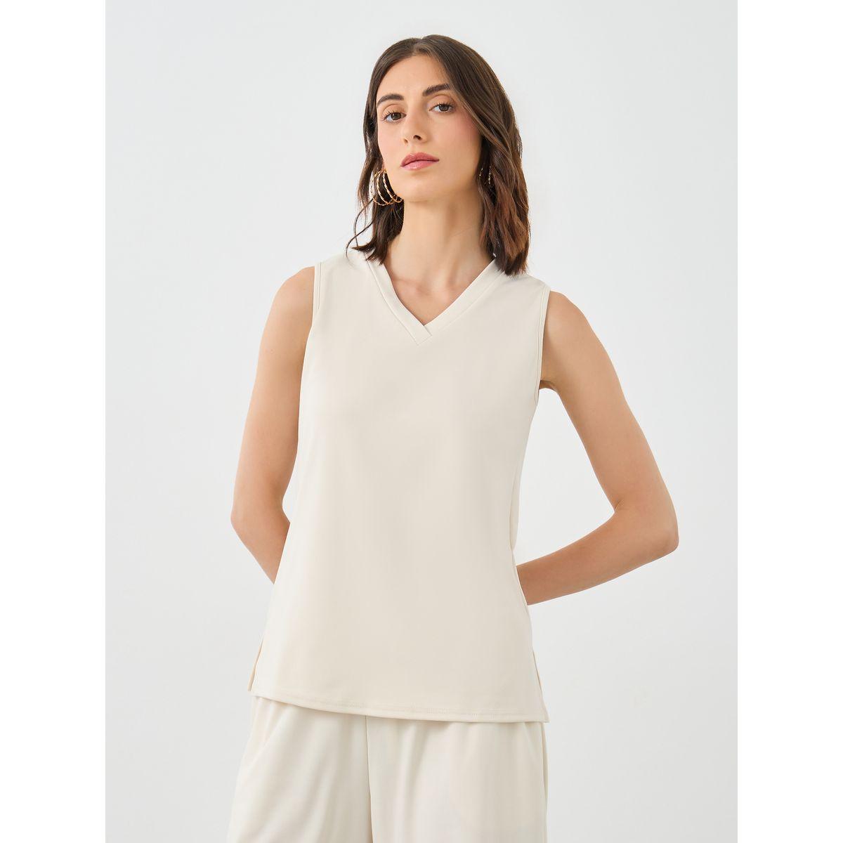طقم منسق من بنطال وبلوزة بدون أكمام-women-clothing-coordsets-image-3