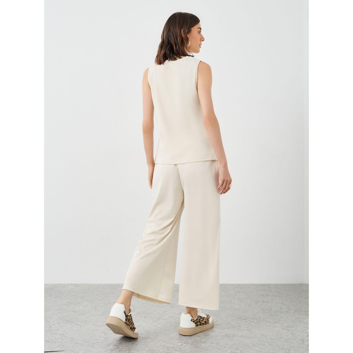 طقم منسق من بنطال وبلوزة بدون أكمام-women-clothing-coordsets-image-5