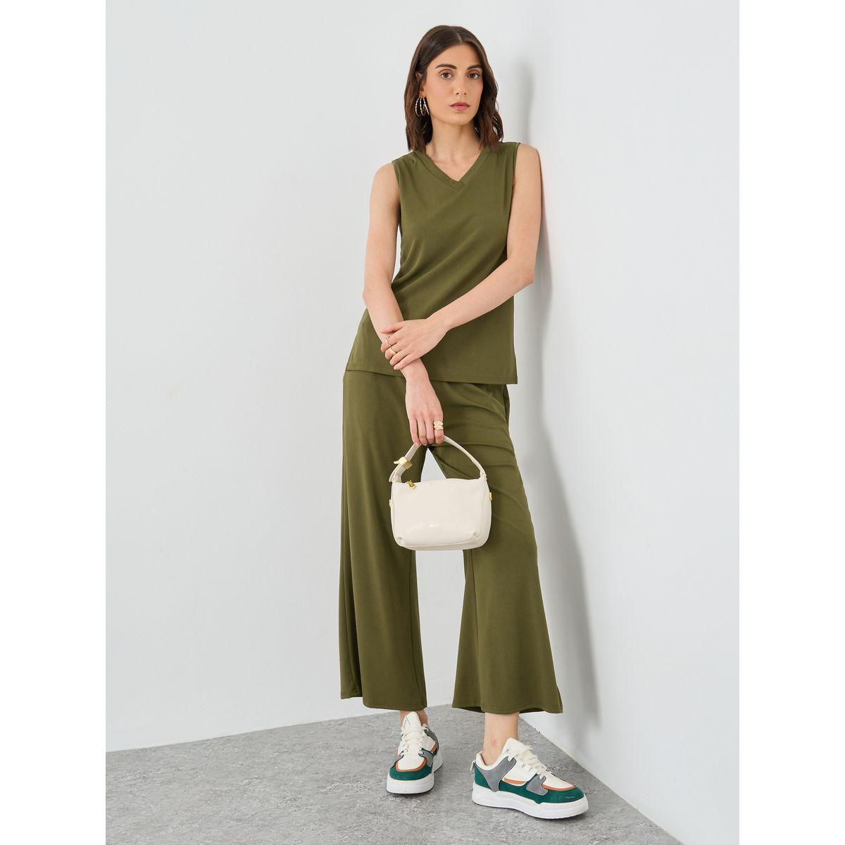 طقم منسق من بنطال وبلوزة بدون أكمام-women-clothing-coordsets-image-1