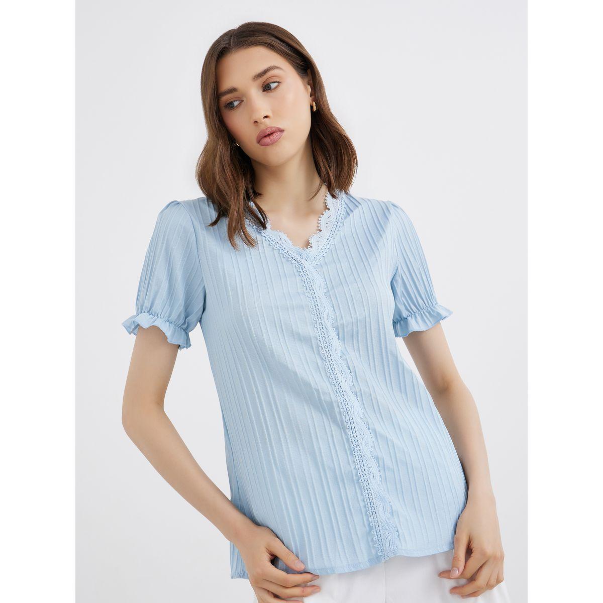 بلوزة بأكمام منفوخة مع تفاصيل دانتيل-women-clothing-shirtsandblouses-blouses-image-3