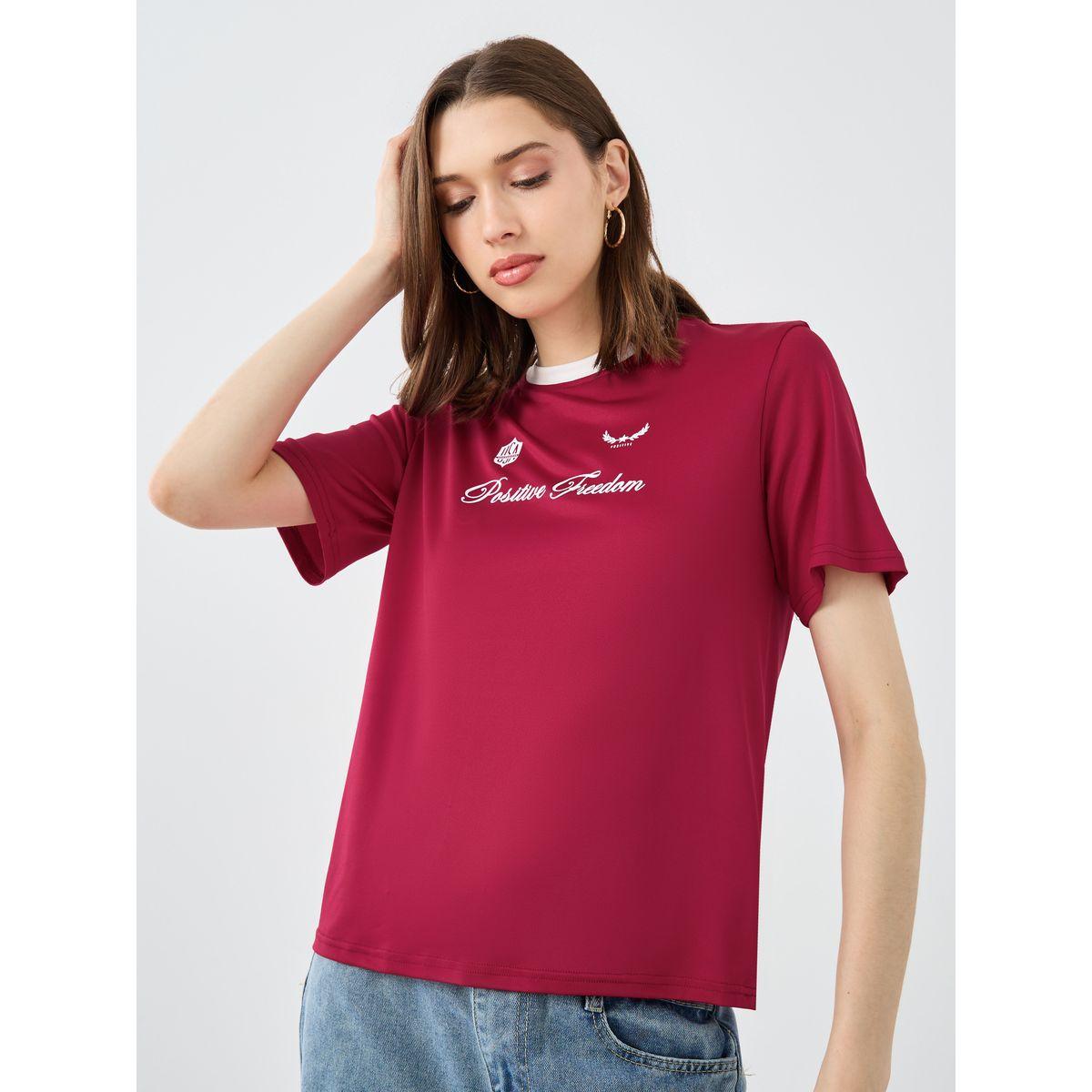 Styli Slogan Print Regular Fit T-Shirt-women-clothing-tshirts-image-1