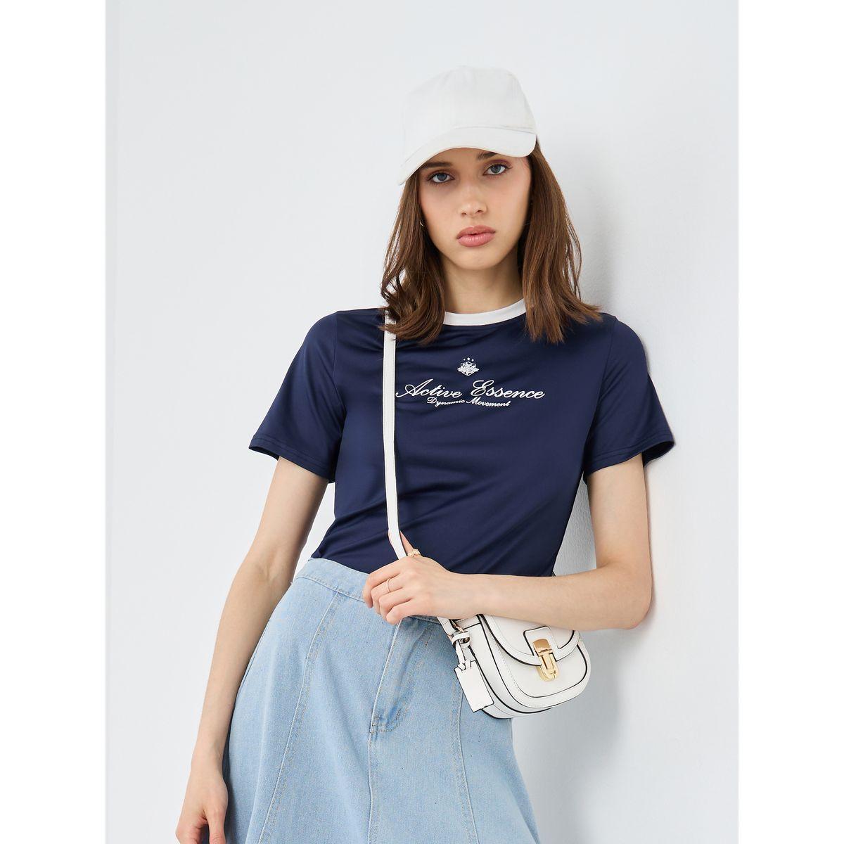 Styli Slogan Print Regular Fit T-Shirt-women-clothing-tshirts-image-1