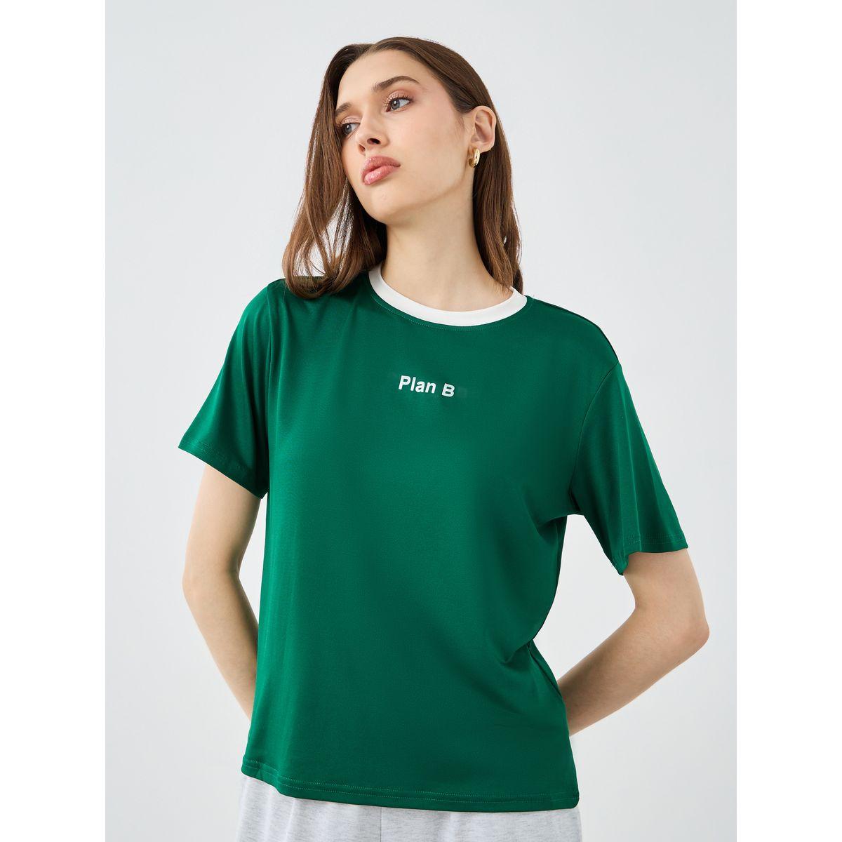 تيشيرت بطبعة كتابة وقصة عادية-women-clothing-tshirts-image-3