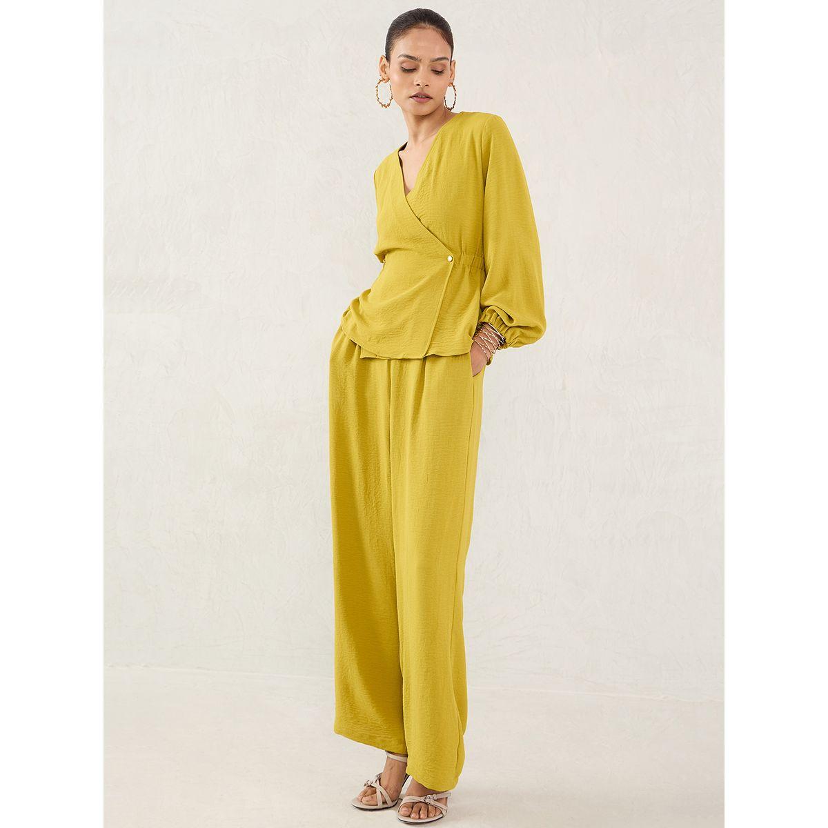 Femmella Solid Wrap Top and Straight Pants Co-Ords-women-clothing-coordsets-image-5