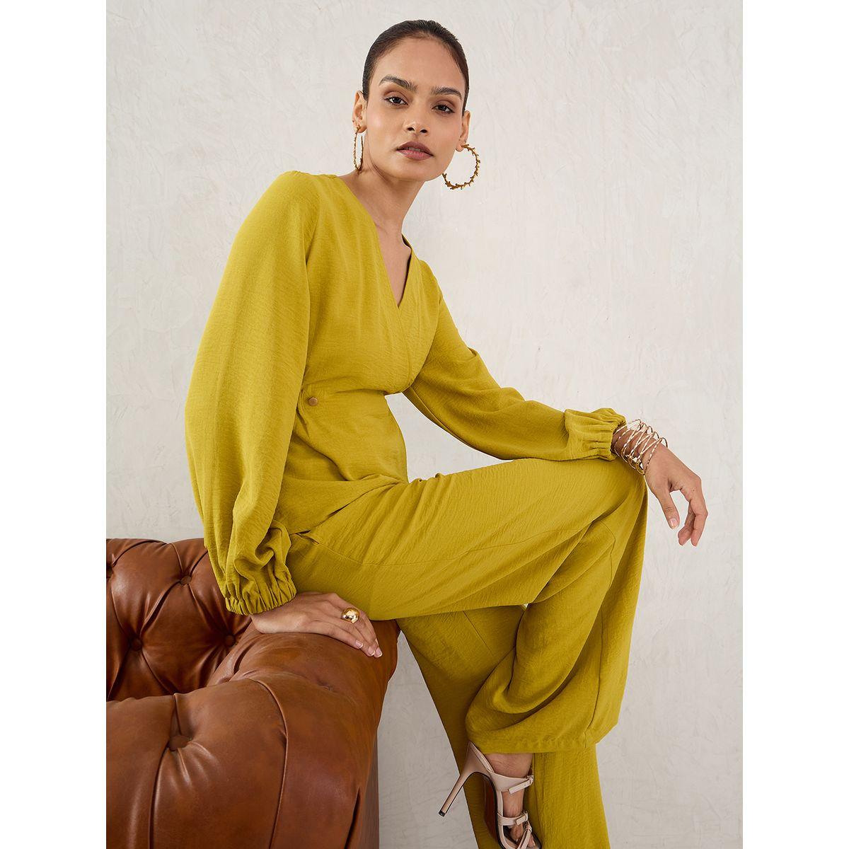 Femmella Solid Wrap Top and Straight Pants Co-Ords-women-clothing-coordsets-image-6