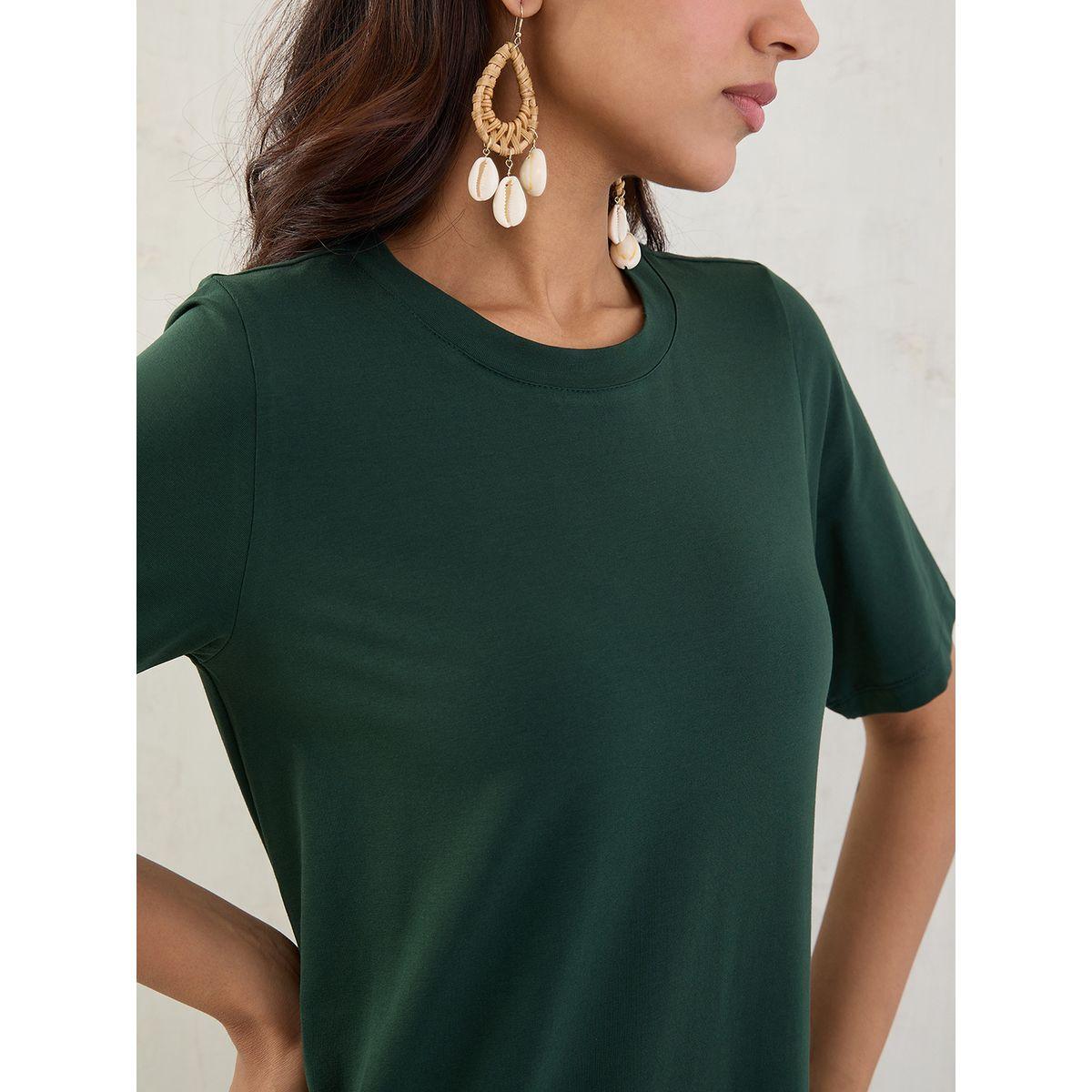 فستان طويل سادة بأكمام قصيرة-women-clothing-dresses-image-4