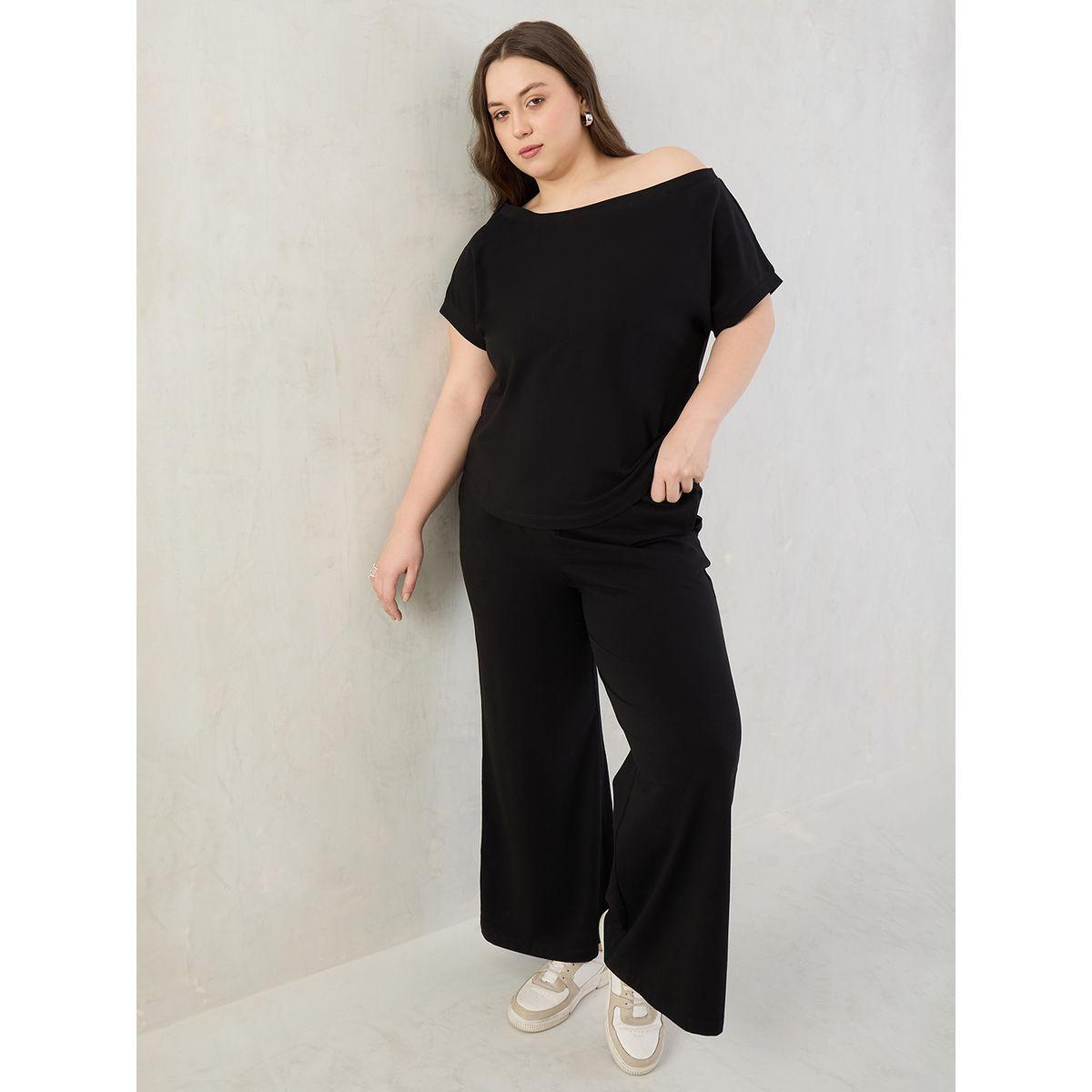 Femmella Plus Top with Asymmetric Neck and Pants Co-Ords-women-clothing-dresses-image-1
