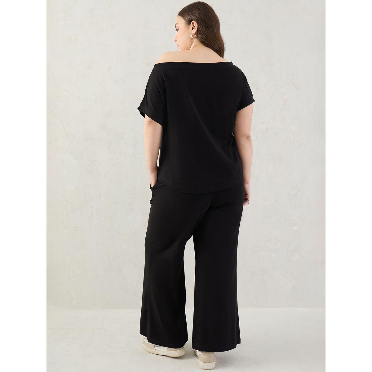 طقم منسق من بنطال وبلوزة بمقاس كبير-women-clothing-dresses-image-2