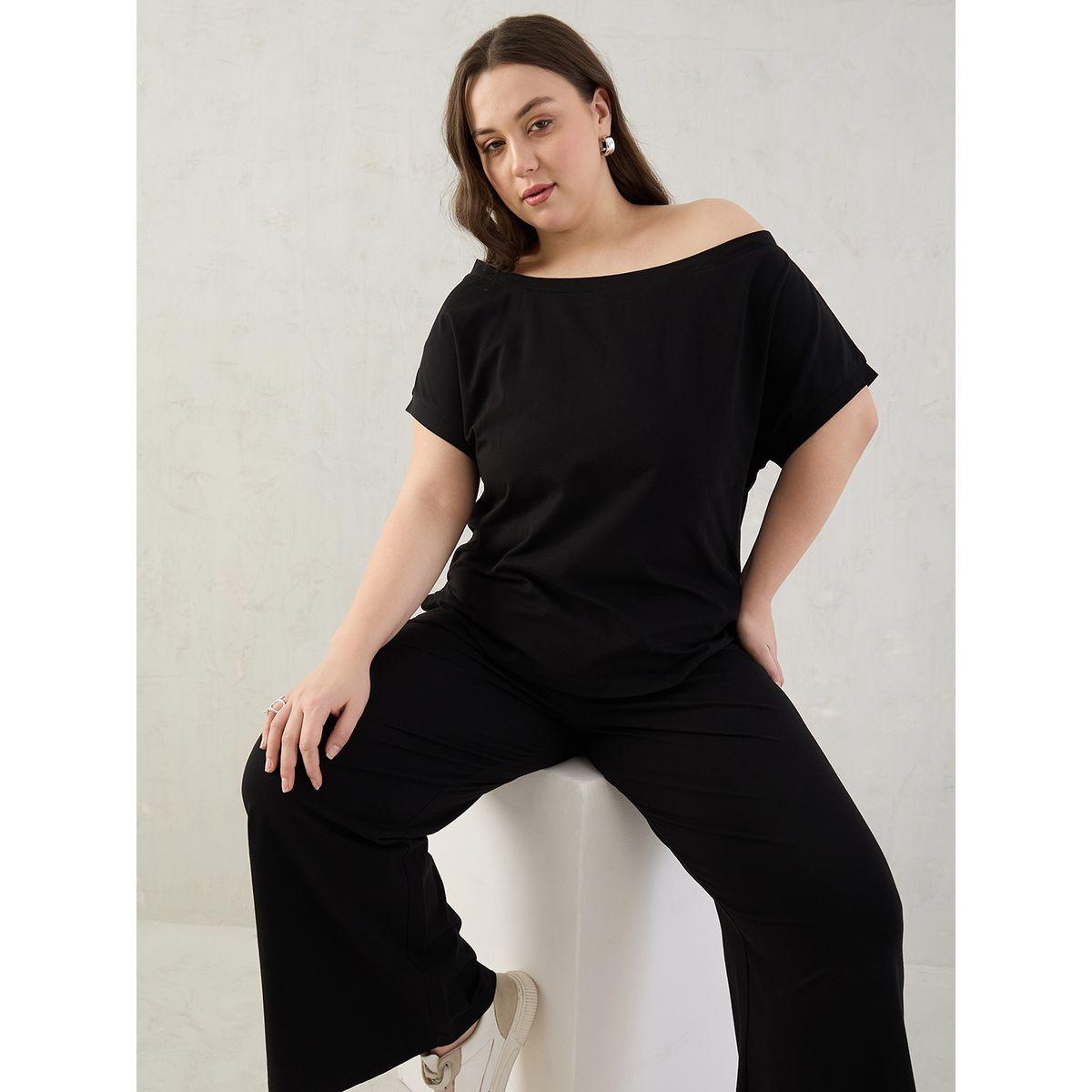 Femmella Plus Top with Asymmetric Neck and Pants Co-Ords-women-clothing-dresses-image-3