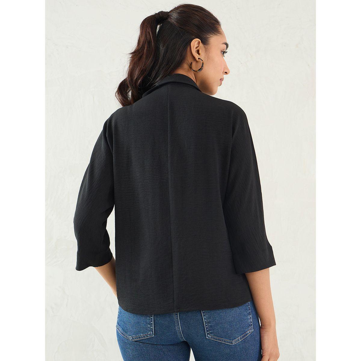 بلوزة بتفاصيل كسرات مع ياقة-women-clothing-shirtsandblouses-blouses-image-2
