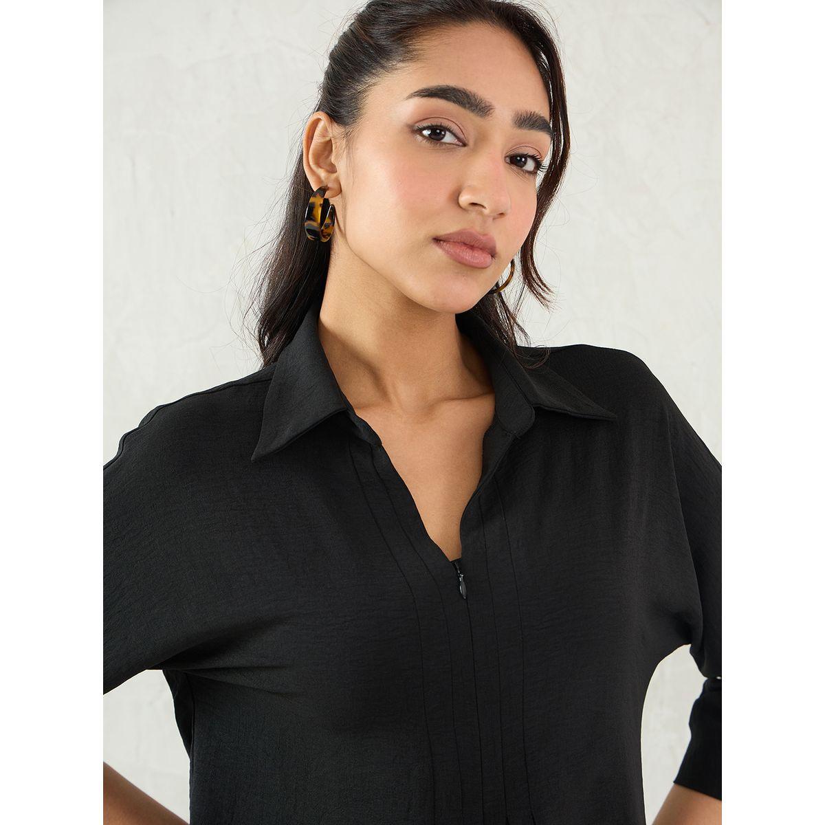بلوزة بتفاصيل كسرات مع ياقة-women-clothing-shirtsandblouses-blouses-image-4