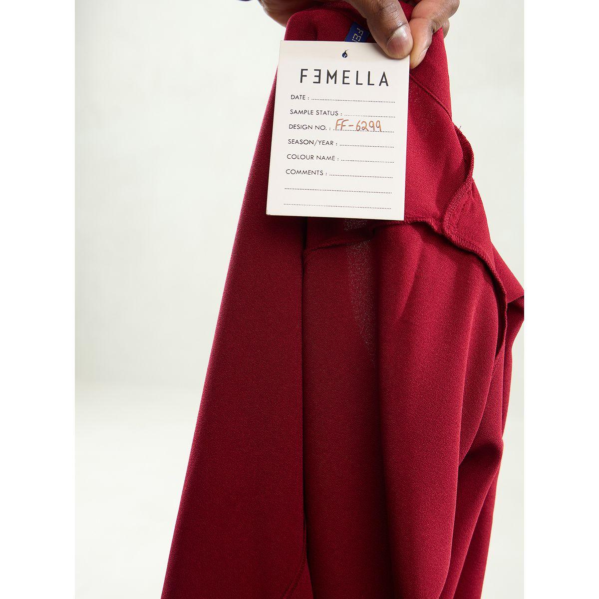 Femmella Maroon One Shoulder Bell Sleeve Top-women-clothing-shirtsandblouses-blouses-image-7