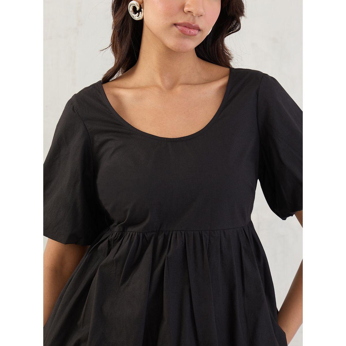 بلوزة بأكمام منفوخة مع تفاصيل كسرات-women-clothing-shirtsandblouses-blouses-image-4