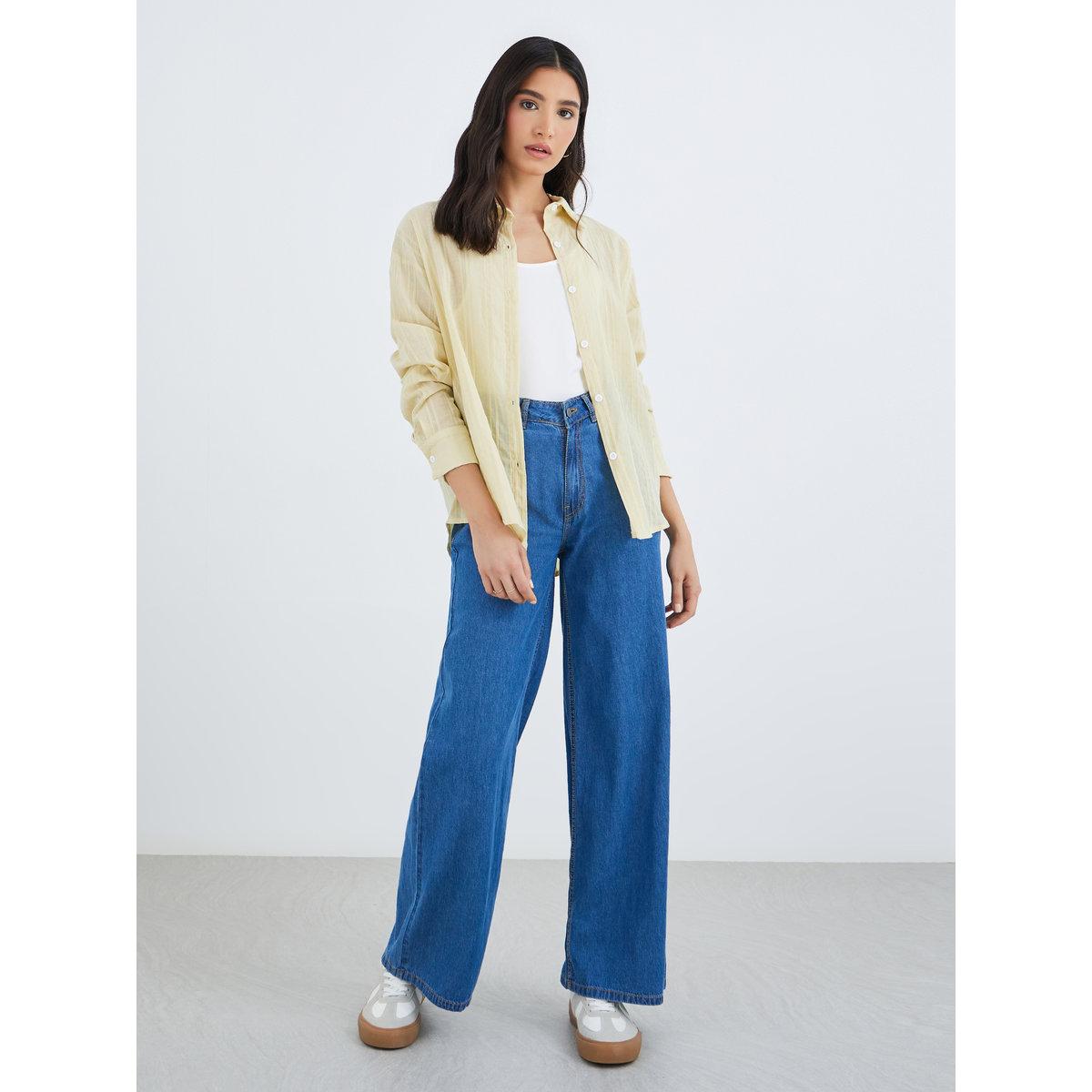Styli Textured Casual Oversized Shirt-women-clothing-shirtsandblouses-shirts-image-3
