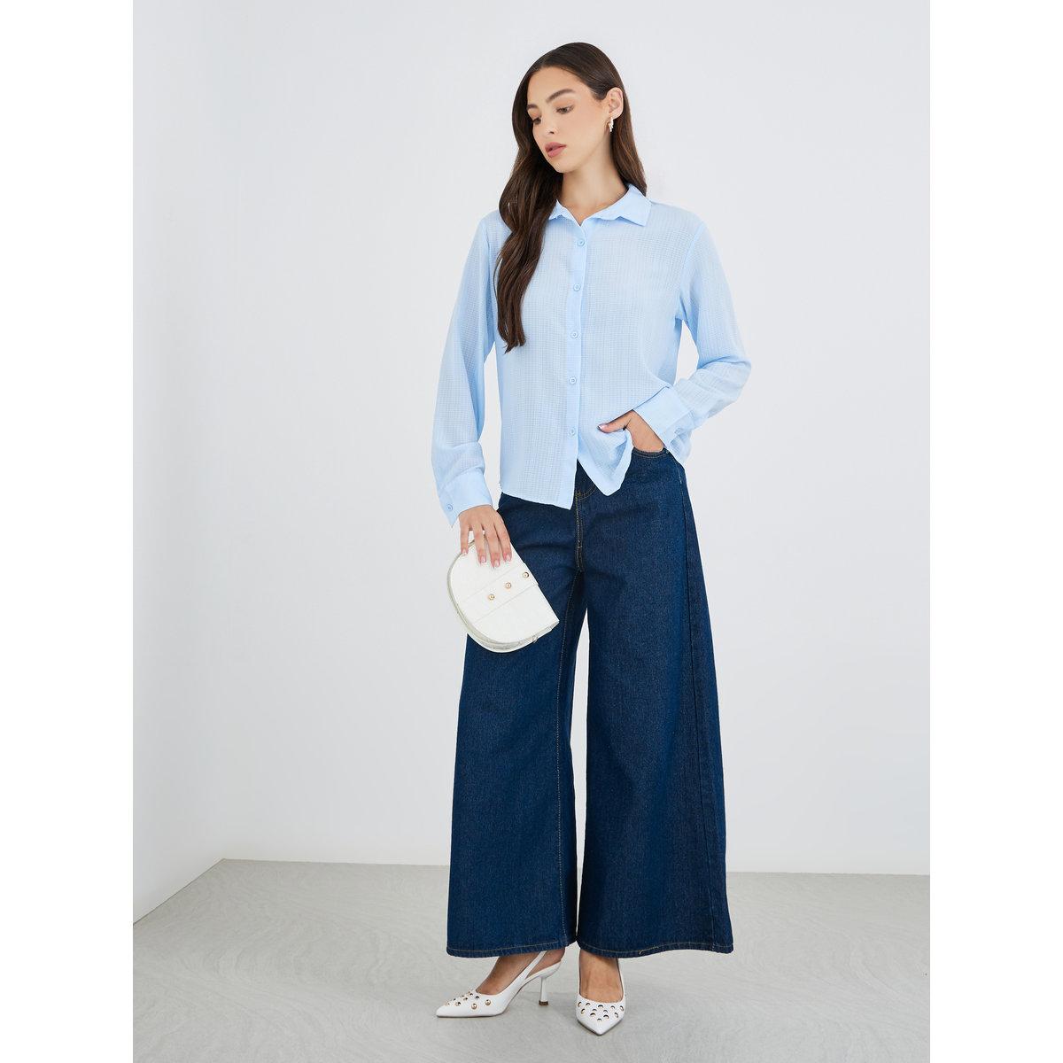 Styli Texture Long Sleeve Regular Fit Shirt-women-clothing-shirtsandblouses-shirts-image-2