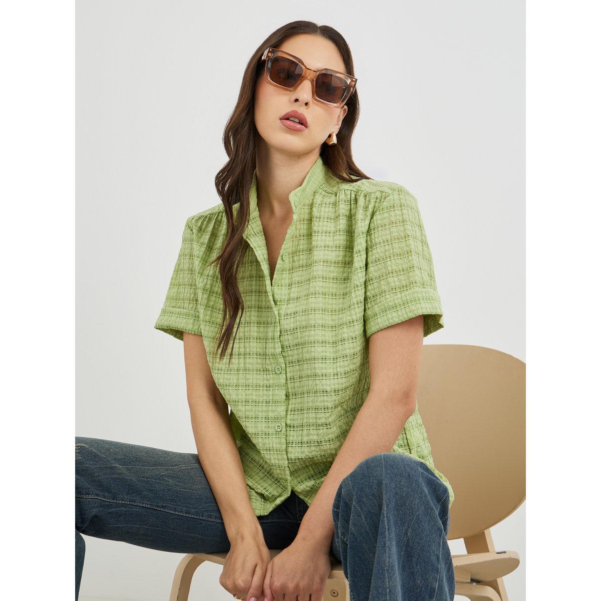 بلوزة فضفاضة بأكمام قصيرة-women-clothing-shirtsandblouses-shirts-image-1