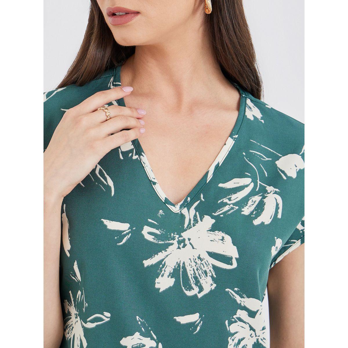 طقم منسق من بنطال وبلوزة بطبعة زهور-women-clothing-coordsets-image-3