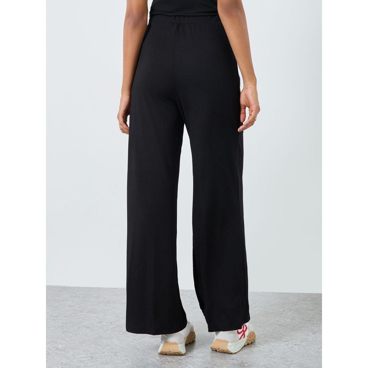 بنطال بخصر عالي مع قصة أرجل واسعة-women-clothing-bottoms-trousers-image-4