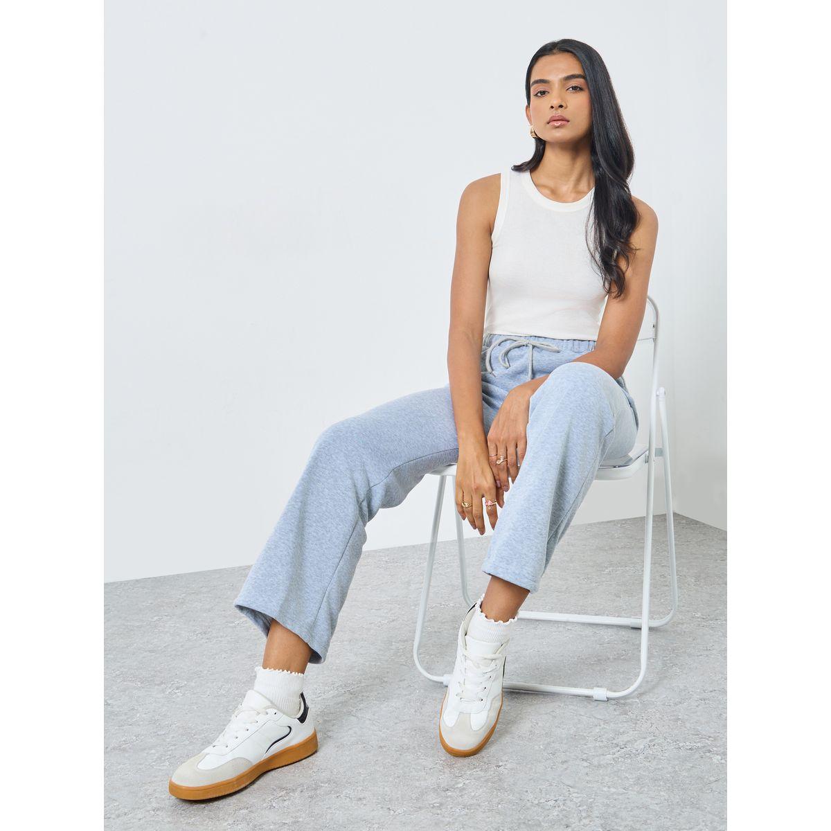 بنطال سادة بتفاصيل أربطة خصر-women-clothing-bottoms-trousers-image-1