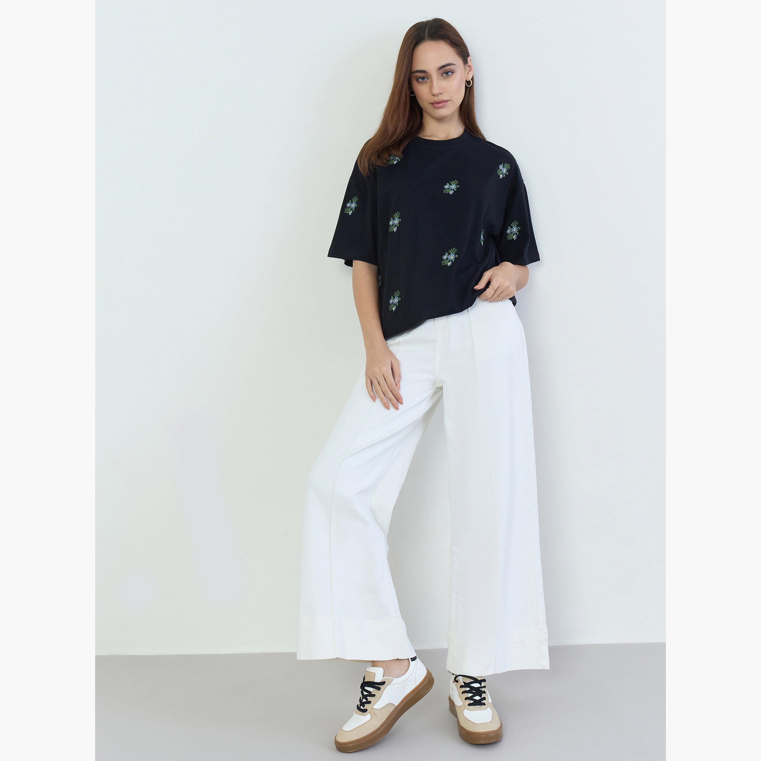 Styli Embroidered Floral Oversized T-Shirt-women-clothing-tshirts-image-2