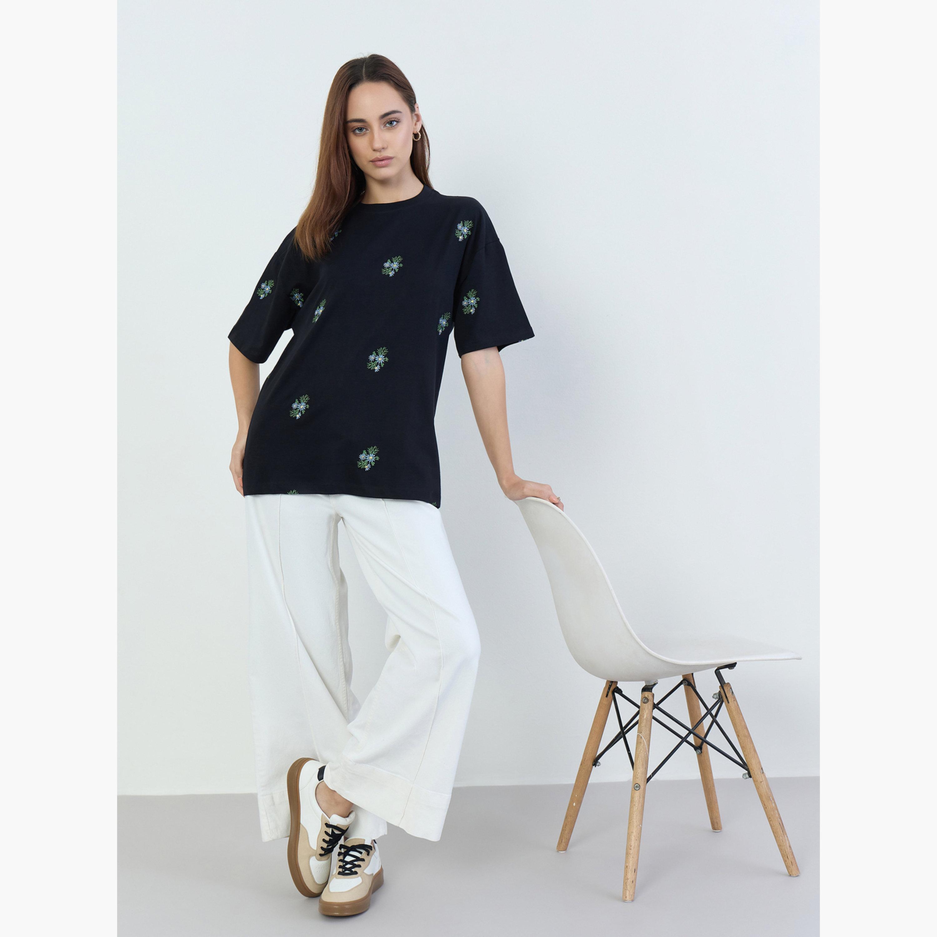 Styli Embroidered Floral Oversized T-Shirt-women-clothing-tshirts-image-4