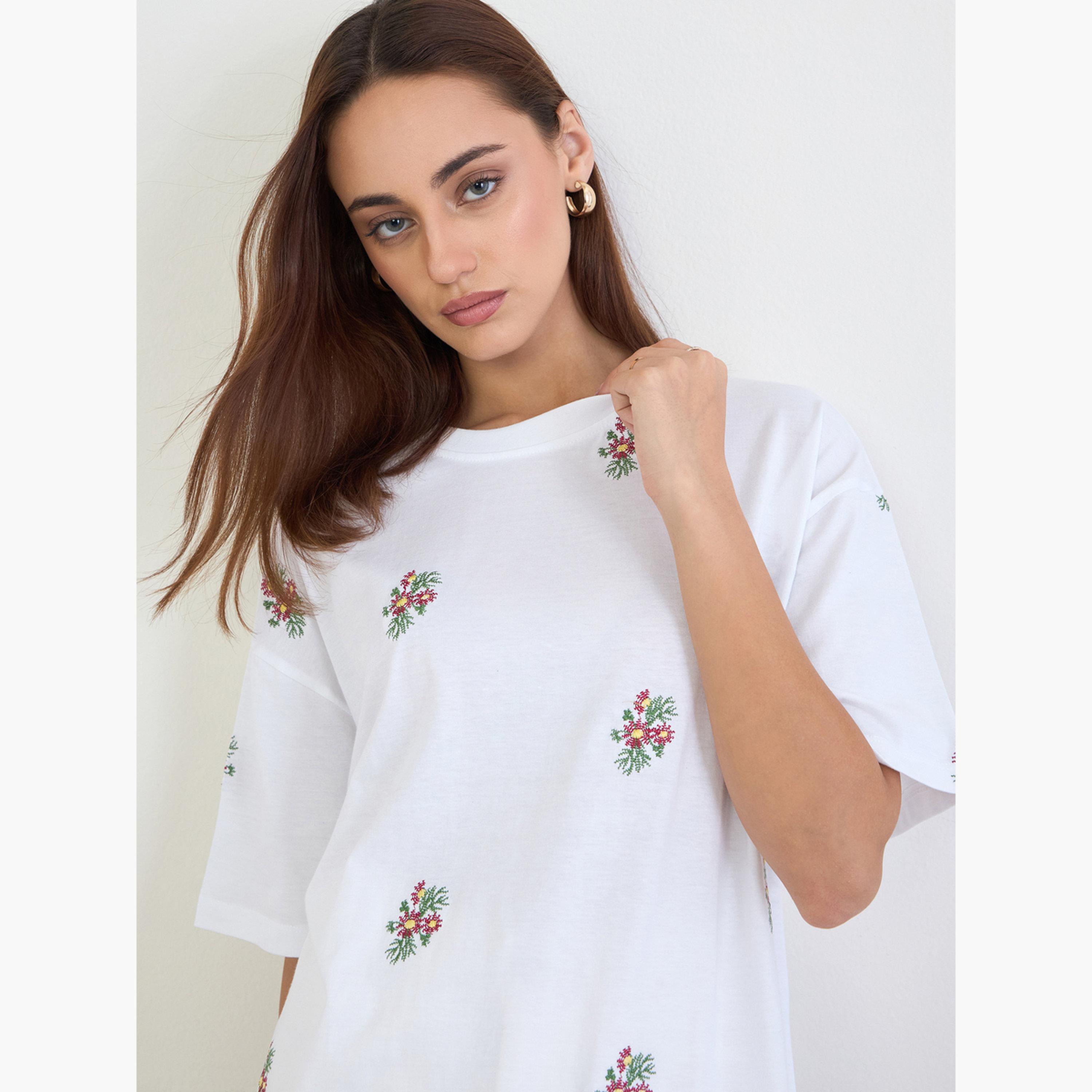 Styli Embroidered Floral Oversized T-Shirt-women-clothing-tshirts-image-4