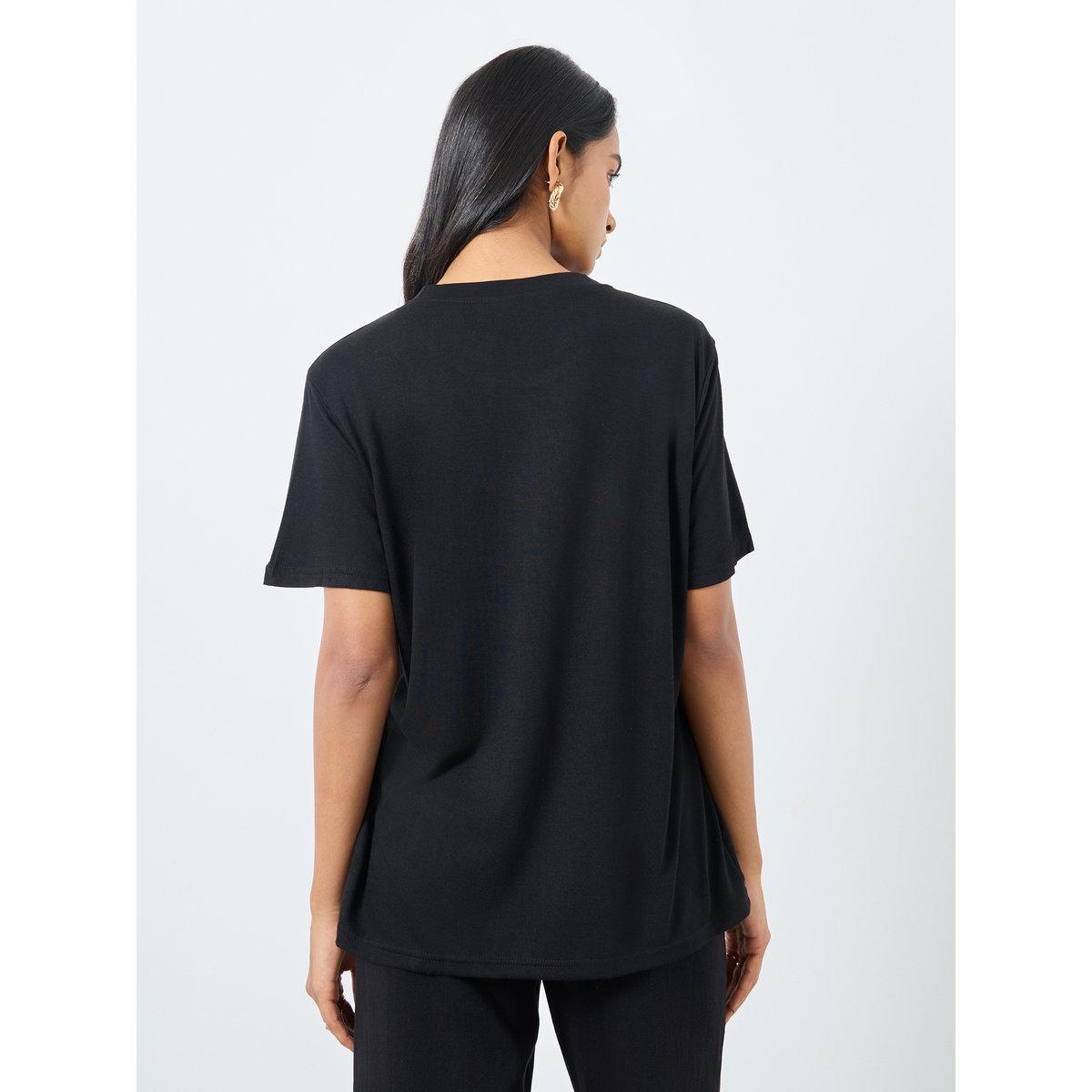 تيشيرت فضفاض بطبعة كتابة-women-clothing-tshirts-image-4