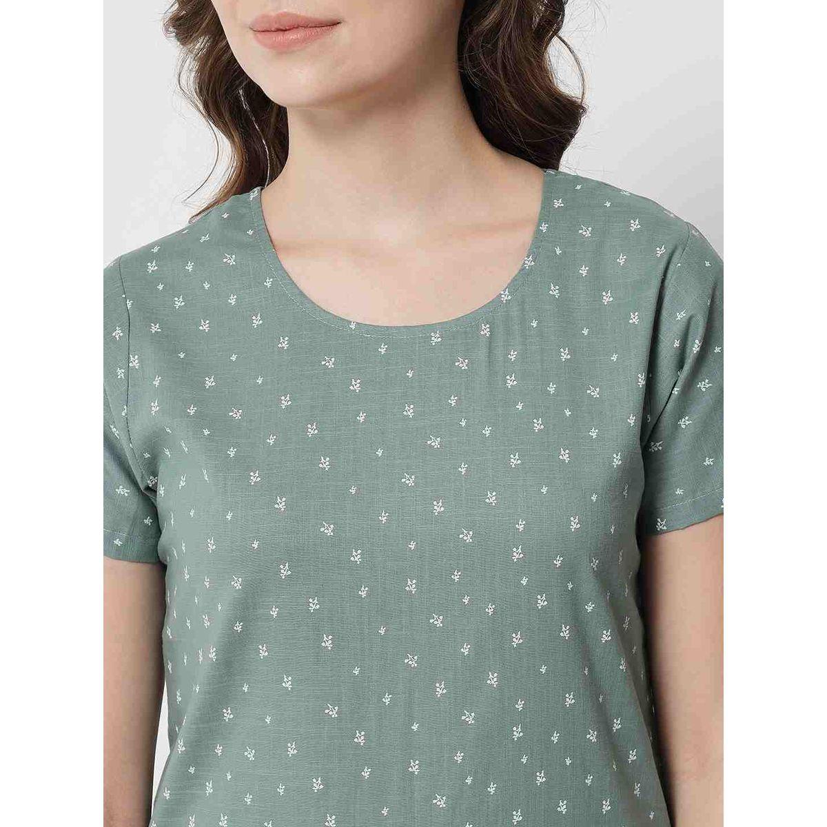 طقم بيجاما من بنطال وبلوزة طويلة بطبعات صغيرة-women-clothing-nightwear-pyjamas-longsets-image-4