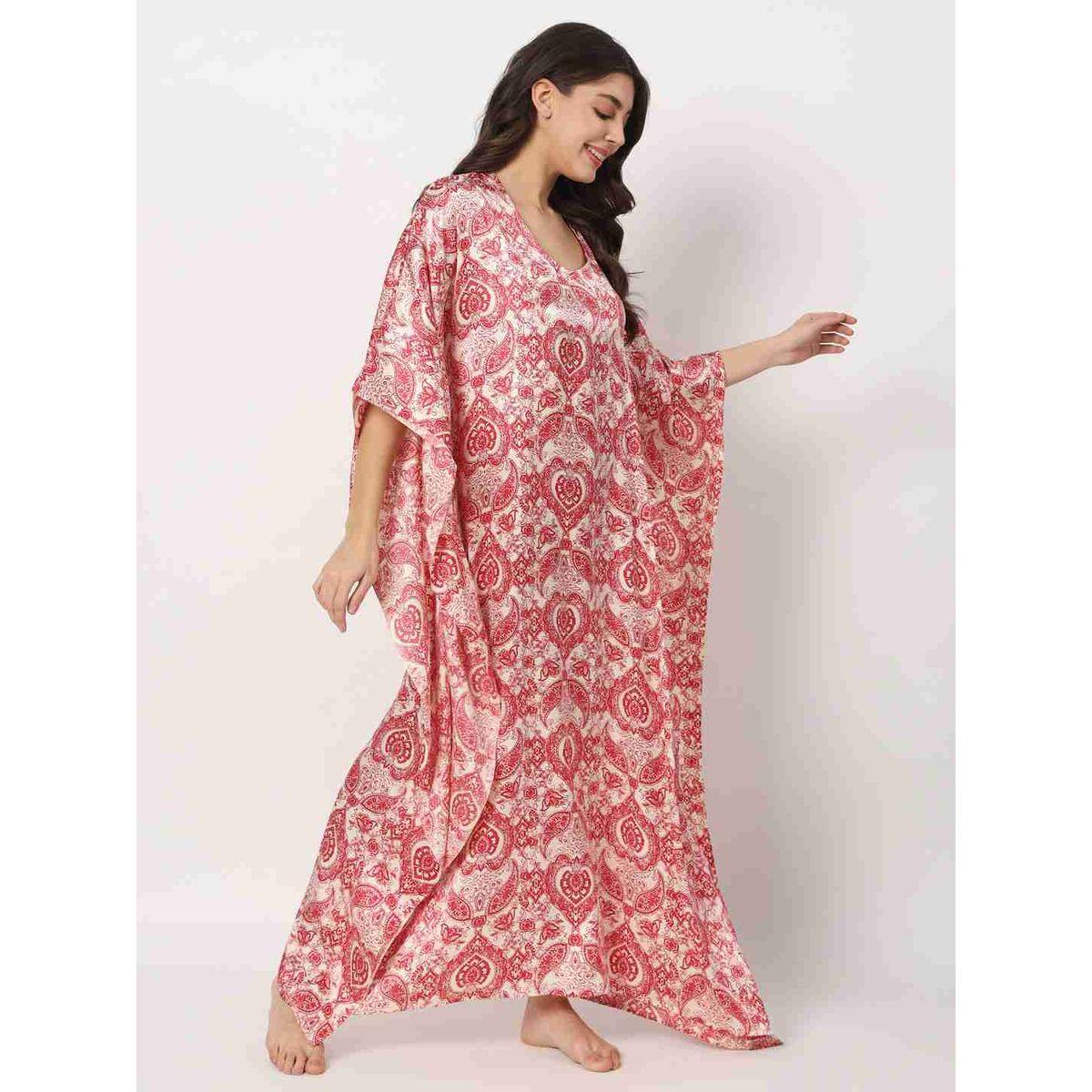 قميص نوم قفطان بطبعة بيزلي-women-clothing-nightwear-nighties-image-3