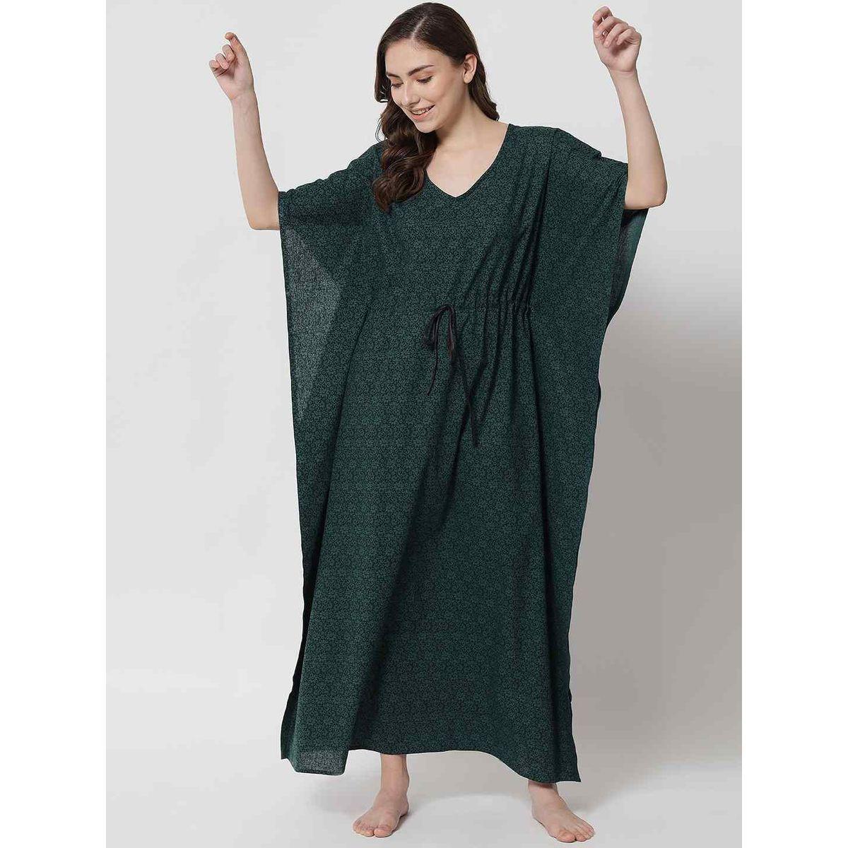 قميص نوم قفطان قطني مطبوع-women-clothing-nightwear-nighties-image-1