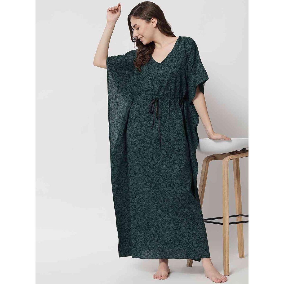 قميص نوم قفطان قطني مطبوع-women-clothing-nightwear-nighties-image-3