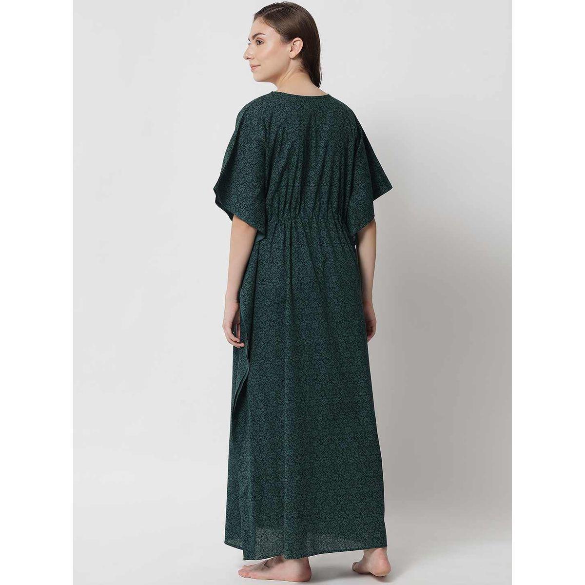 قميص نوم قفطان قطني مطبوع-women-clothing-nightwear-nighties-image-6