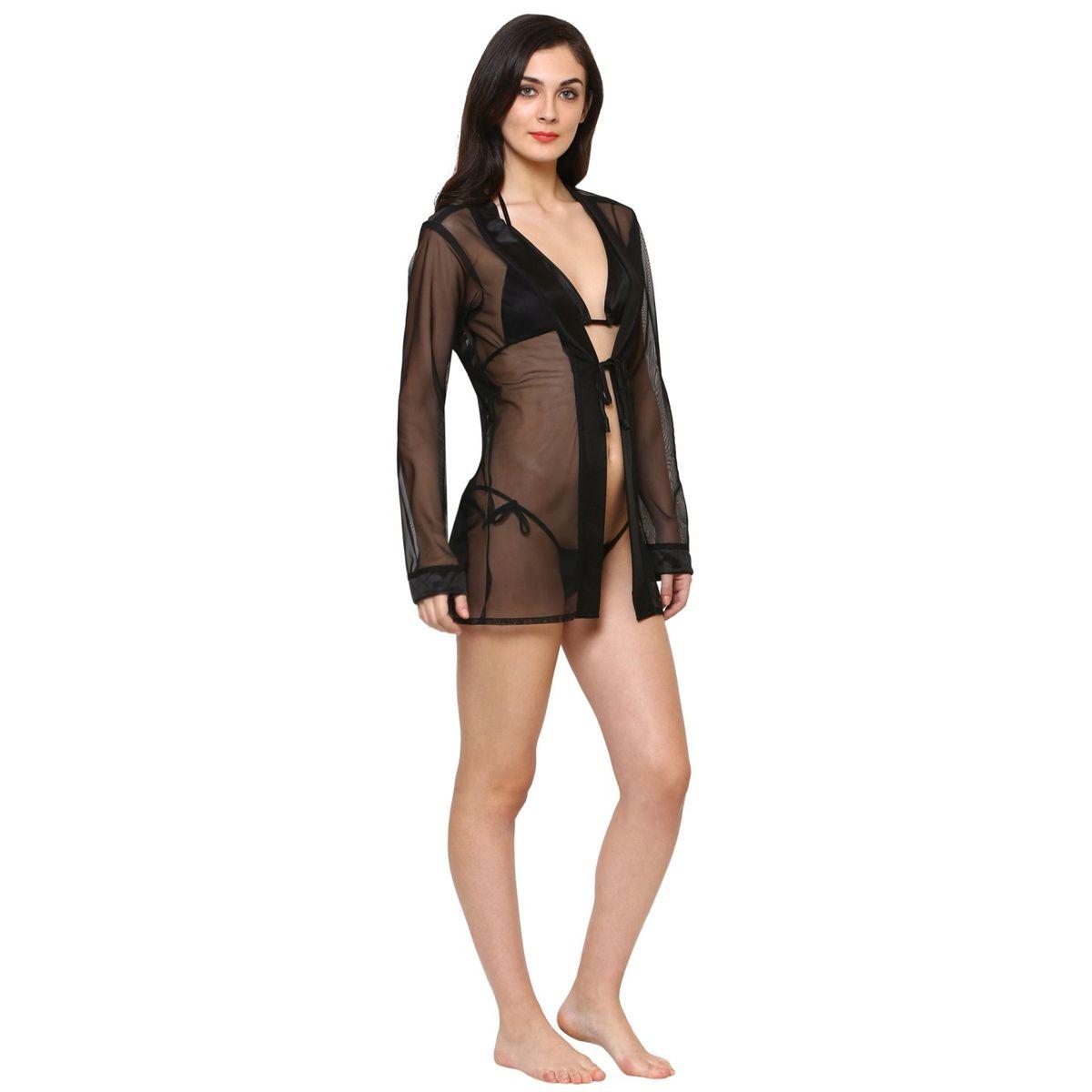 روب قصير بتفاصيل شفافة-women-clothing-nightwear-robes-image-3