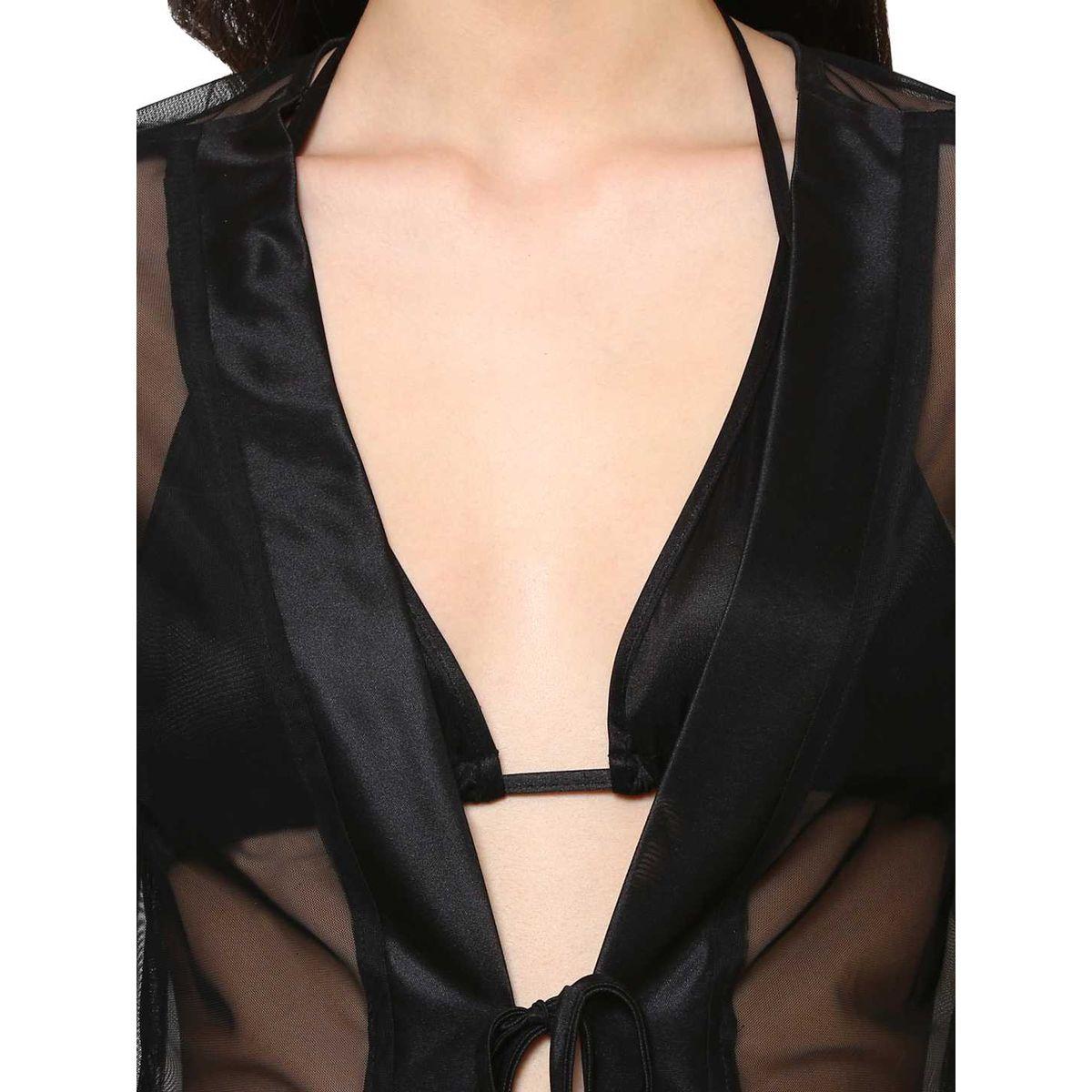 روب قصير بتفاصيل شفافة-women-clothing-nightwear-robes-image-5