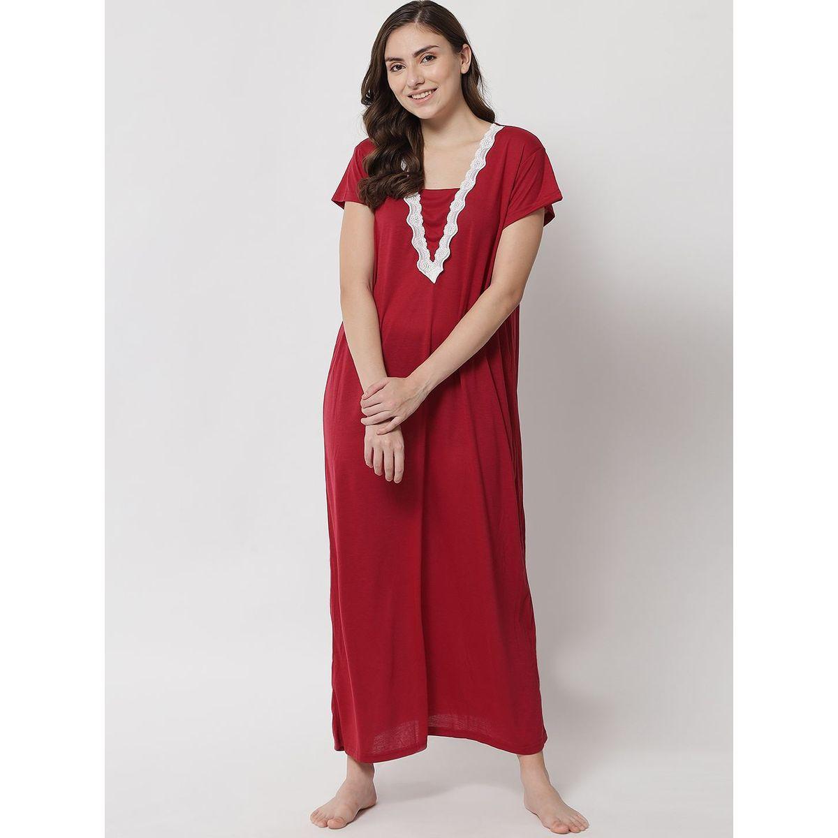 قميص نوم بحواف دانتيل-women-clothing-nightwear-nighties-image-1