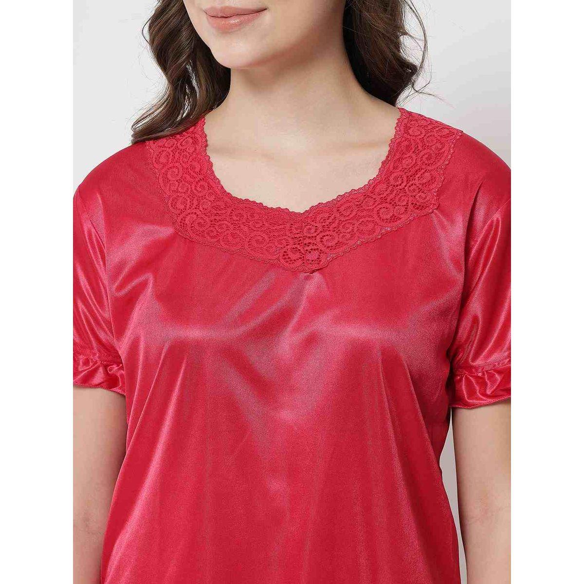 طقم بيجاما من وبلوزة ساتان-women-clothing-nightwear-nighties-image-4