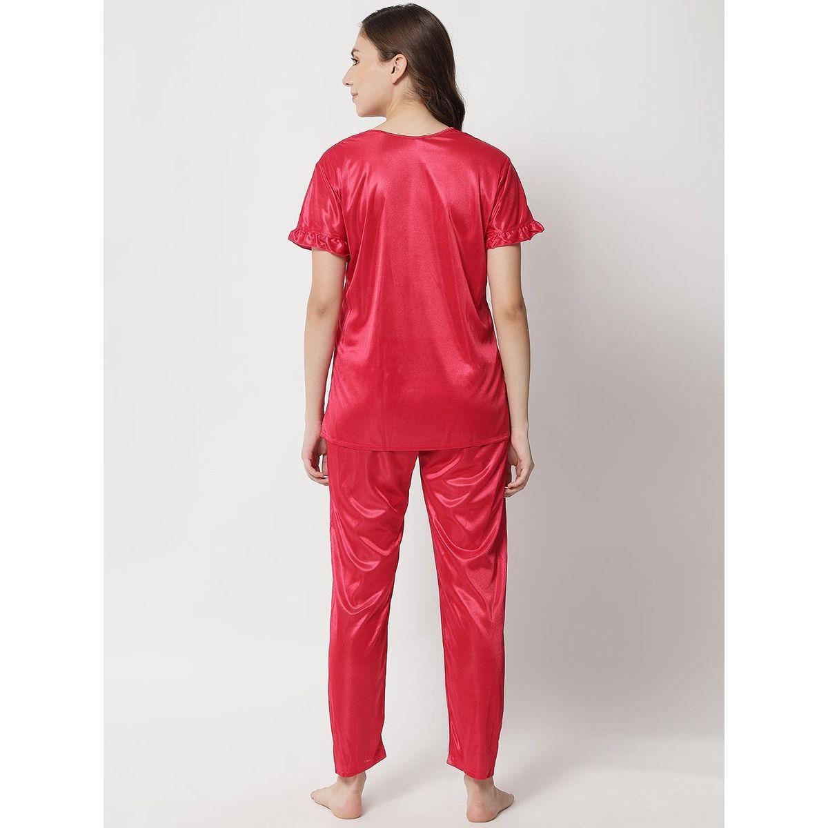 طقم بيجاما من وبلوزة ساتان-women-clothing-nightwear-nighties-image-5