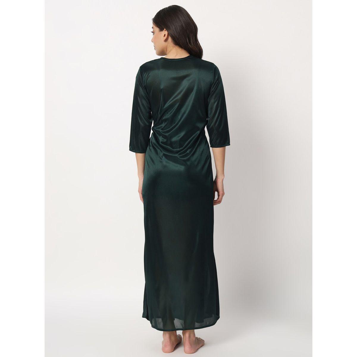 طقم روب وفستان داخلي ساتان بدانتيل-women-clothing-nightwear-robes-image-3