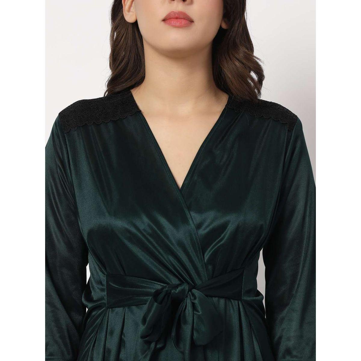 طقم روب وفستان داخلي ساتان بدانتيل-women-clothing-nightwear-robes-image-5