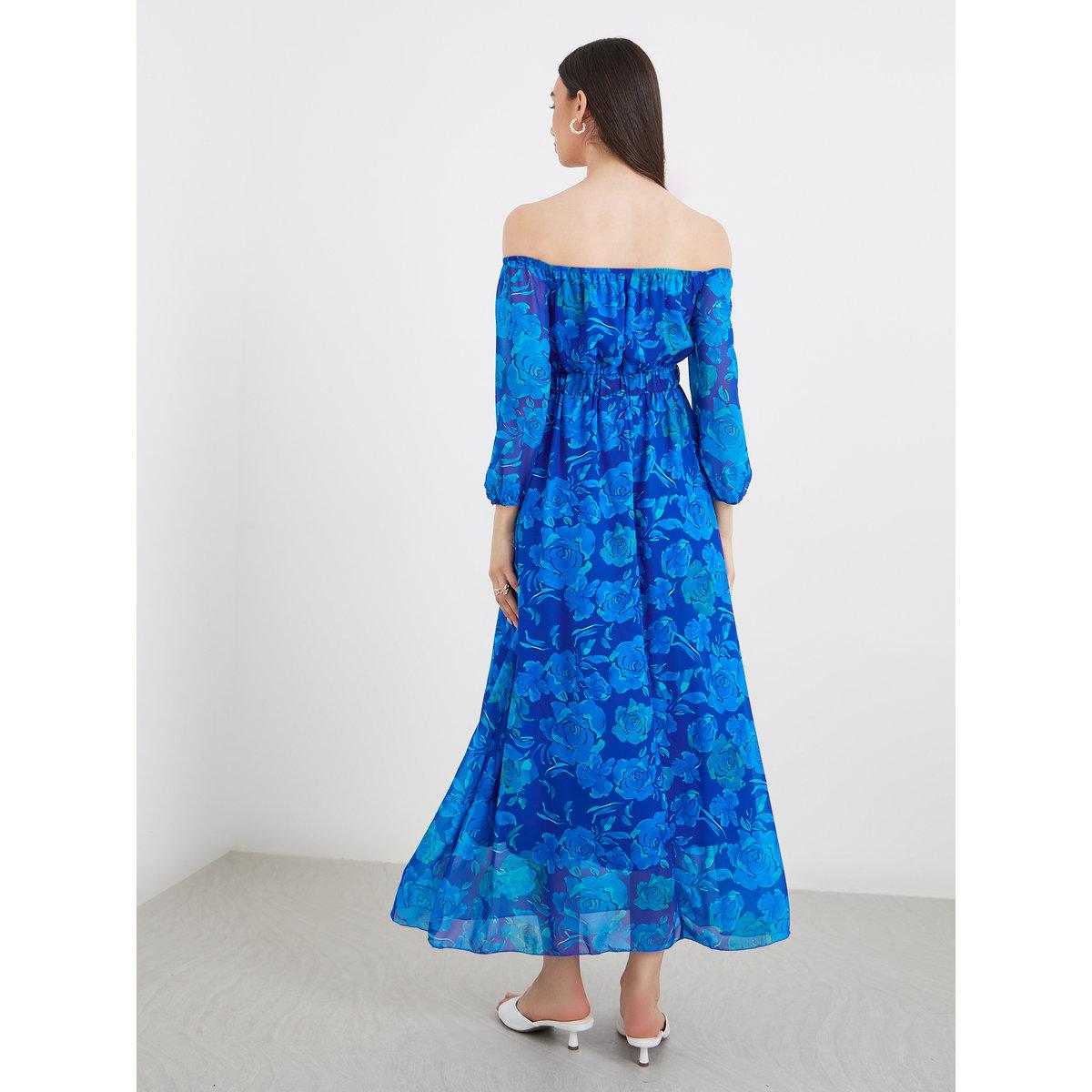 فستان طويل بطبعة زهور وأكتاف مكشوفة-women-clothing-dresses-image-5
